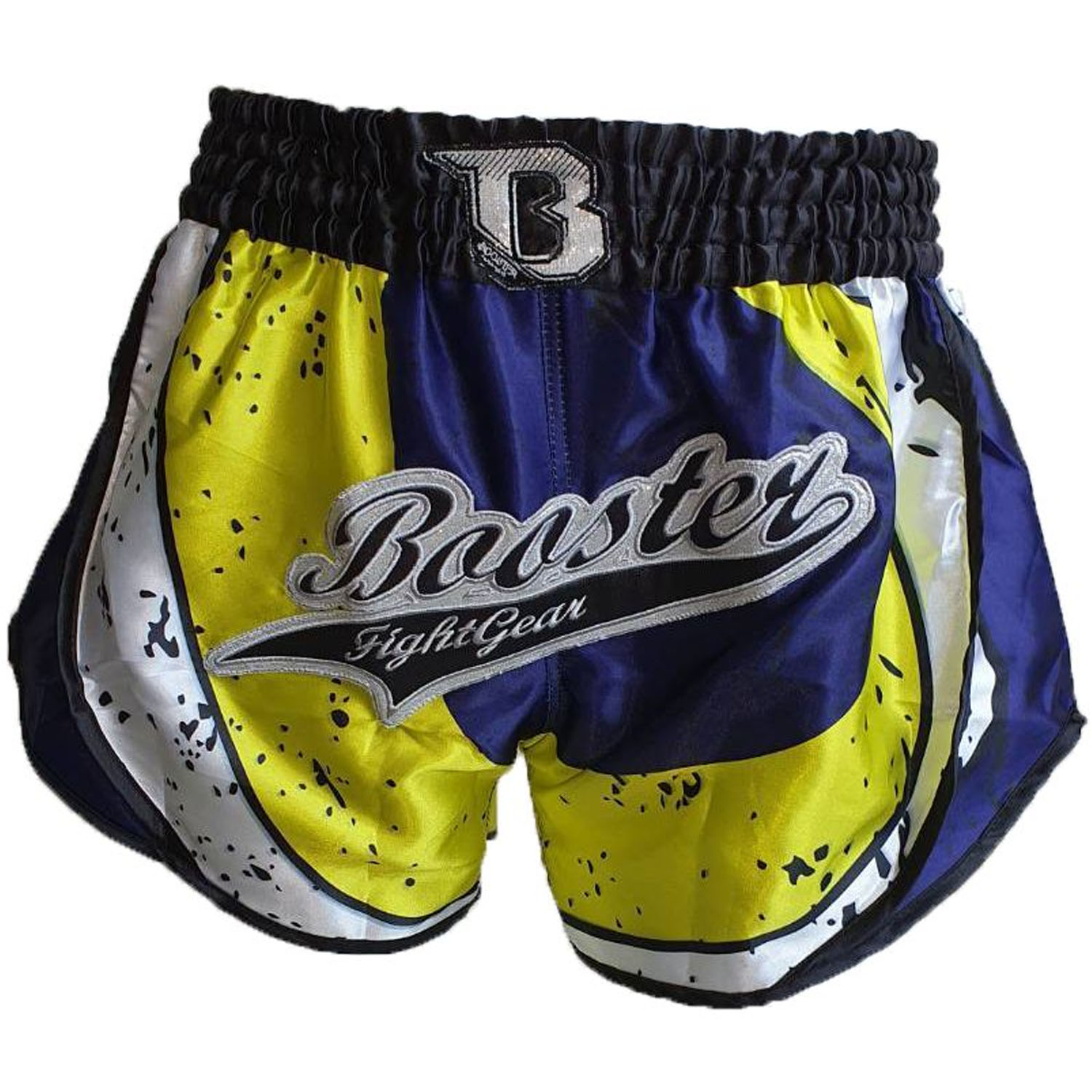 Booster Muay Thai Shorts, Vortex 1, navy-gelb