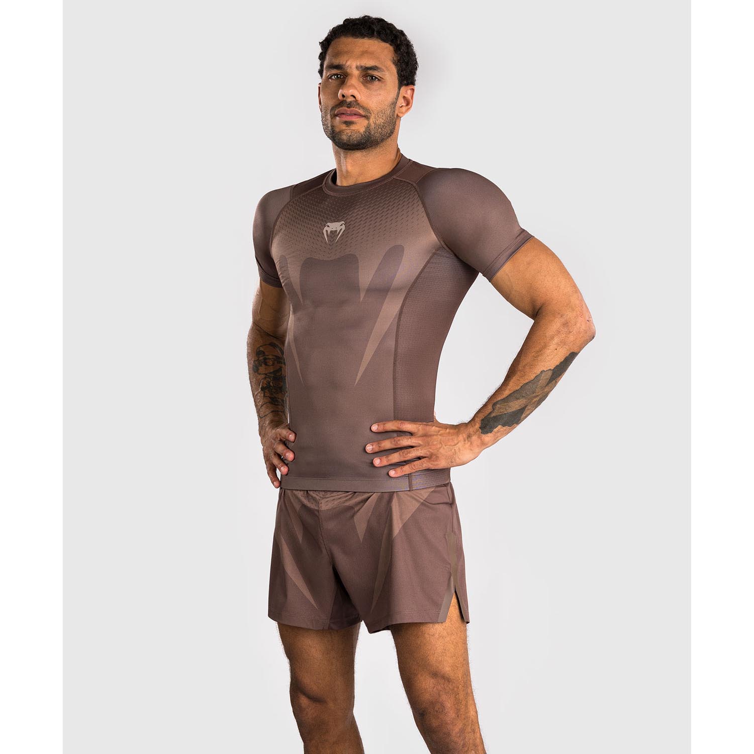 VENUM Rashguards, S/S, No Gi, brown, XXL