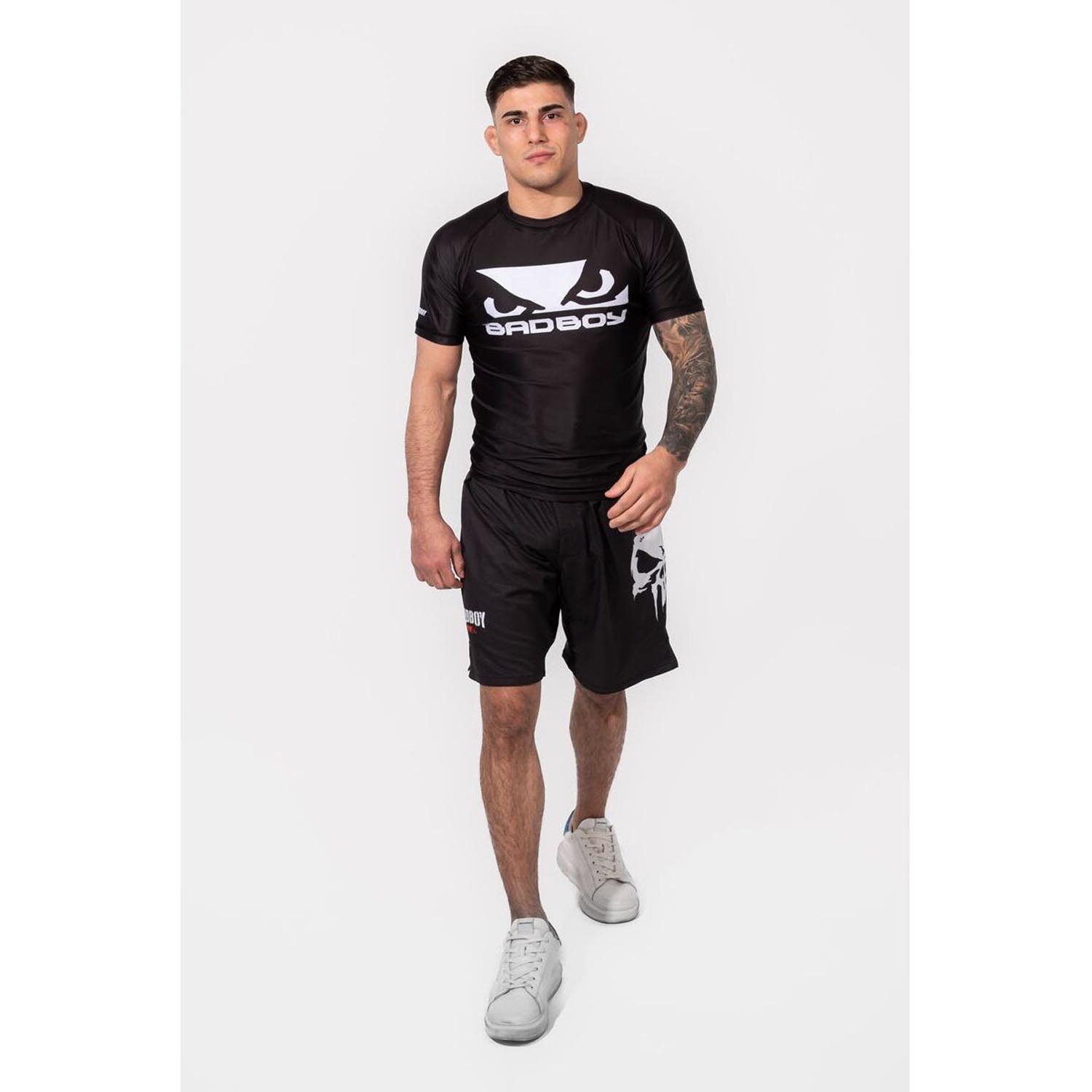 Bad Boy Rashguard, S/S, Logo, black-white, XXL