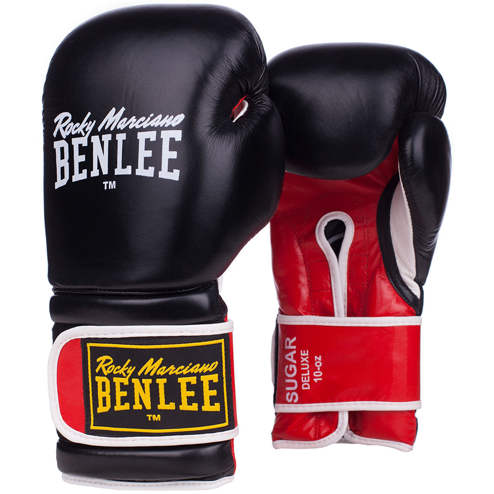 BENLEE Boxing Gloves, Sugar Deluxe, black-red, 16 Oz