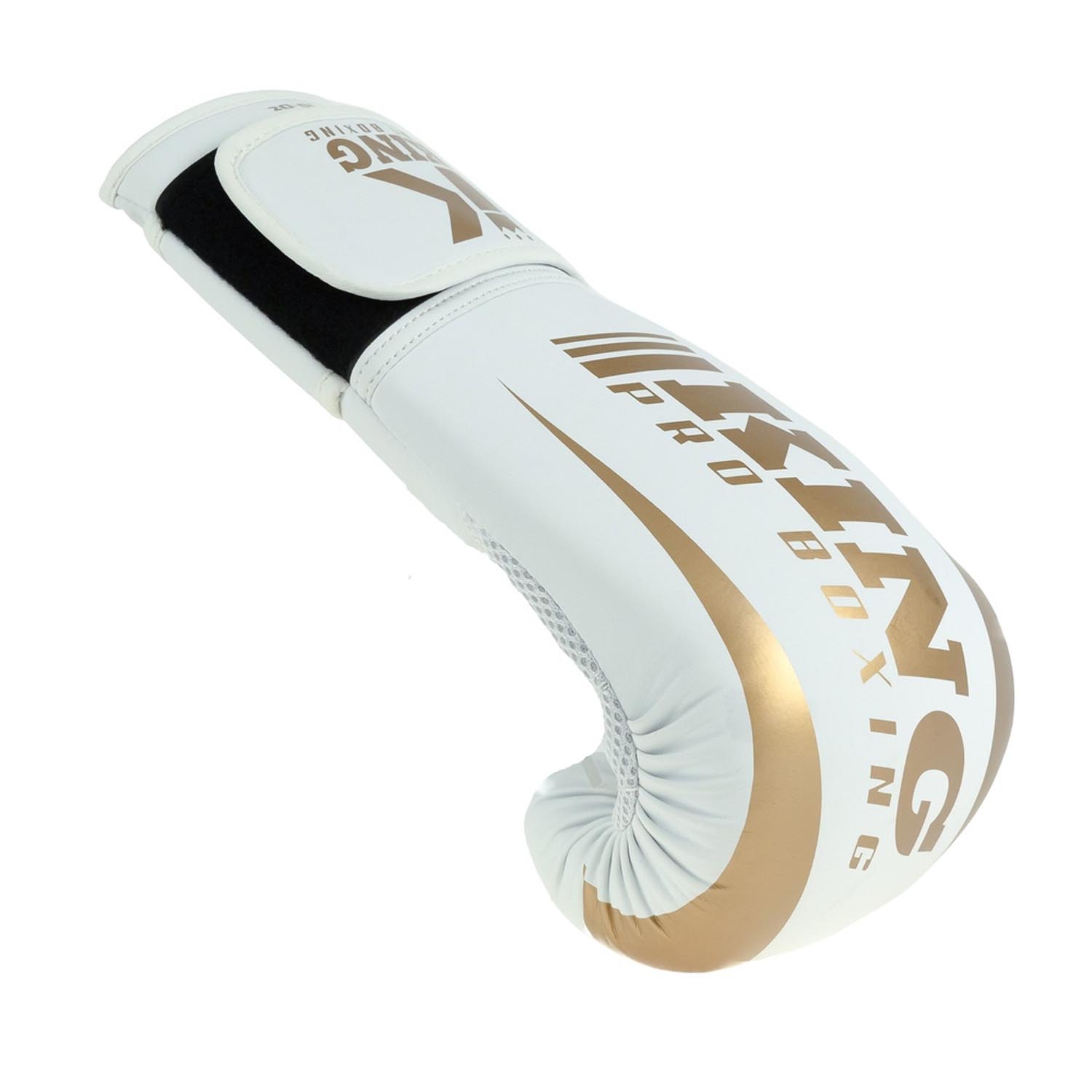KING PRO BOXING Boxing Gloves, Revo 9, white-gold, 16 Oz