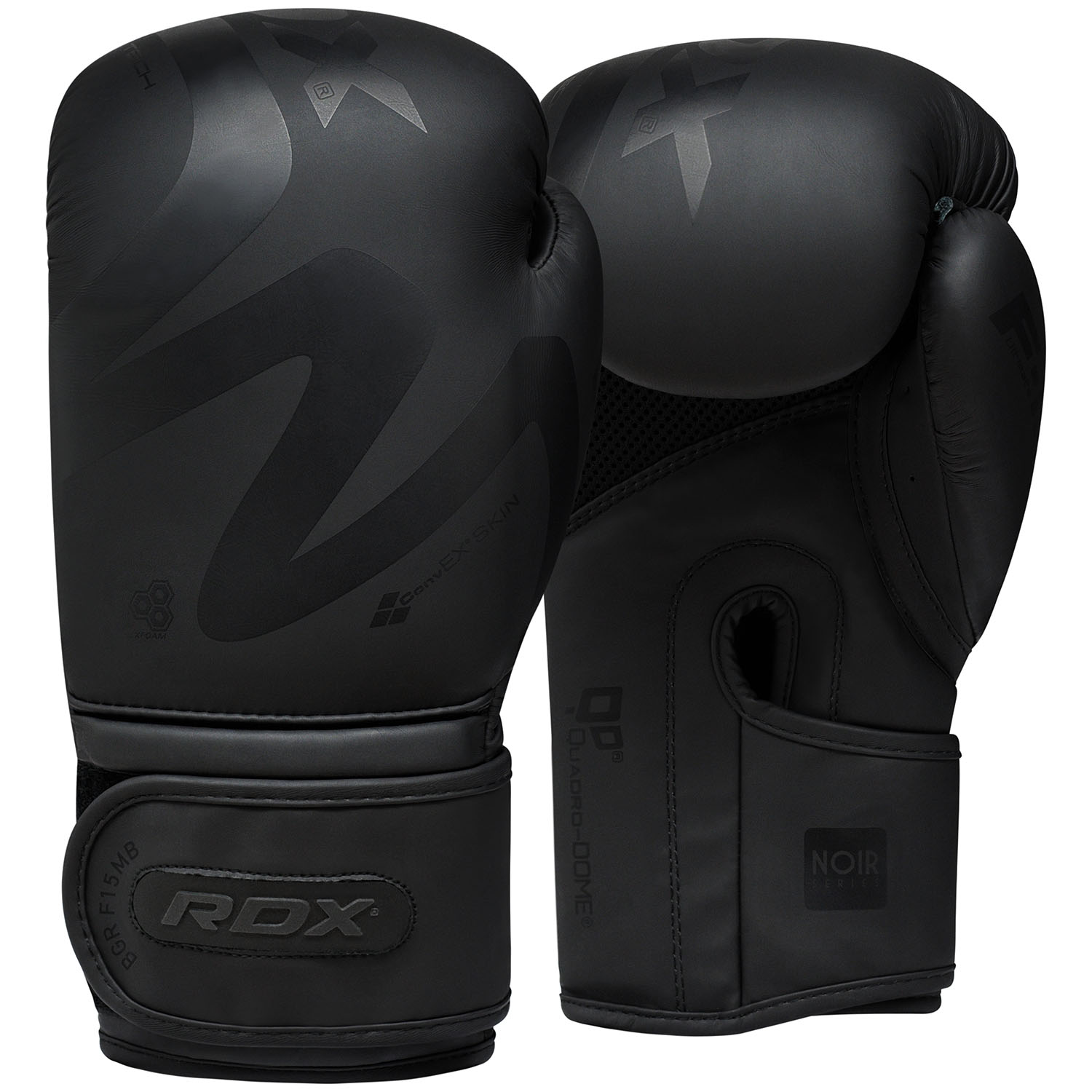 RDX Boxing Gloves, Noir Series F15, black-matt, 10 Oz