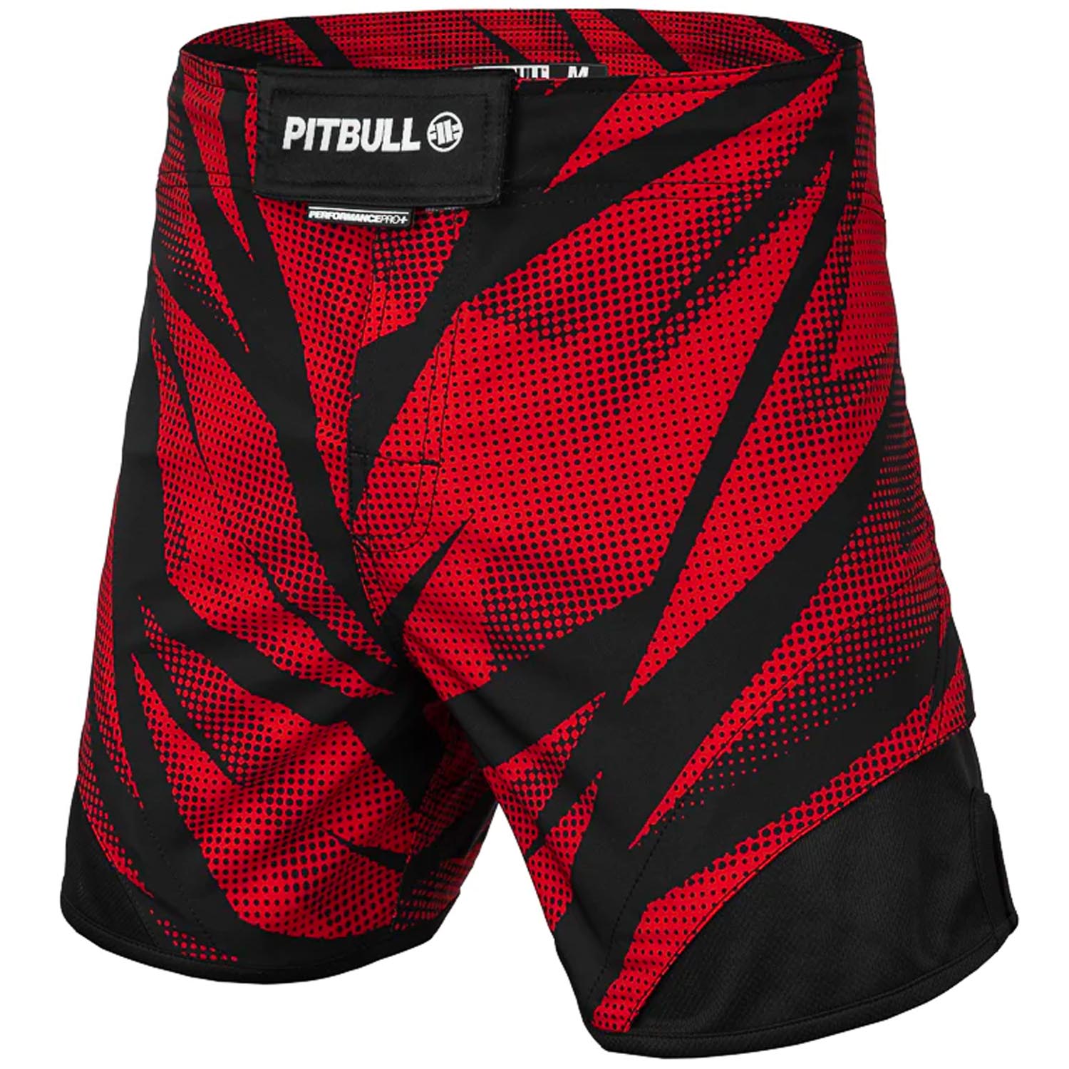 Pit Bull West Coast MMA Fight Shorts, Dot 2, red