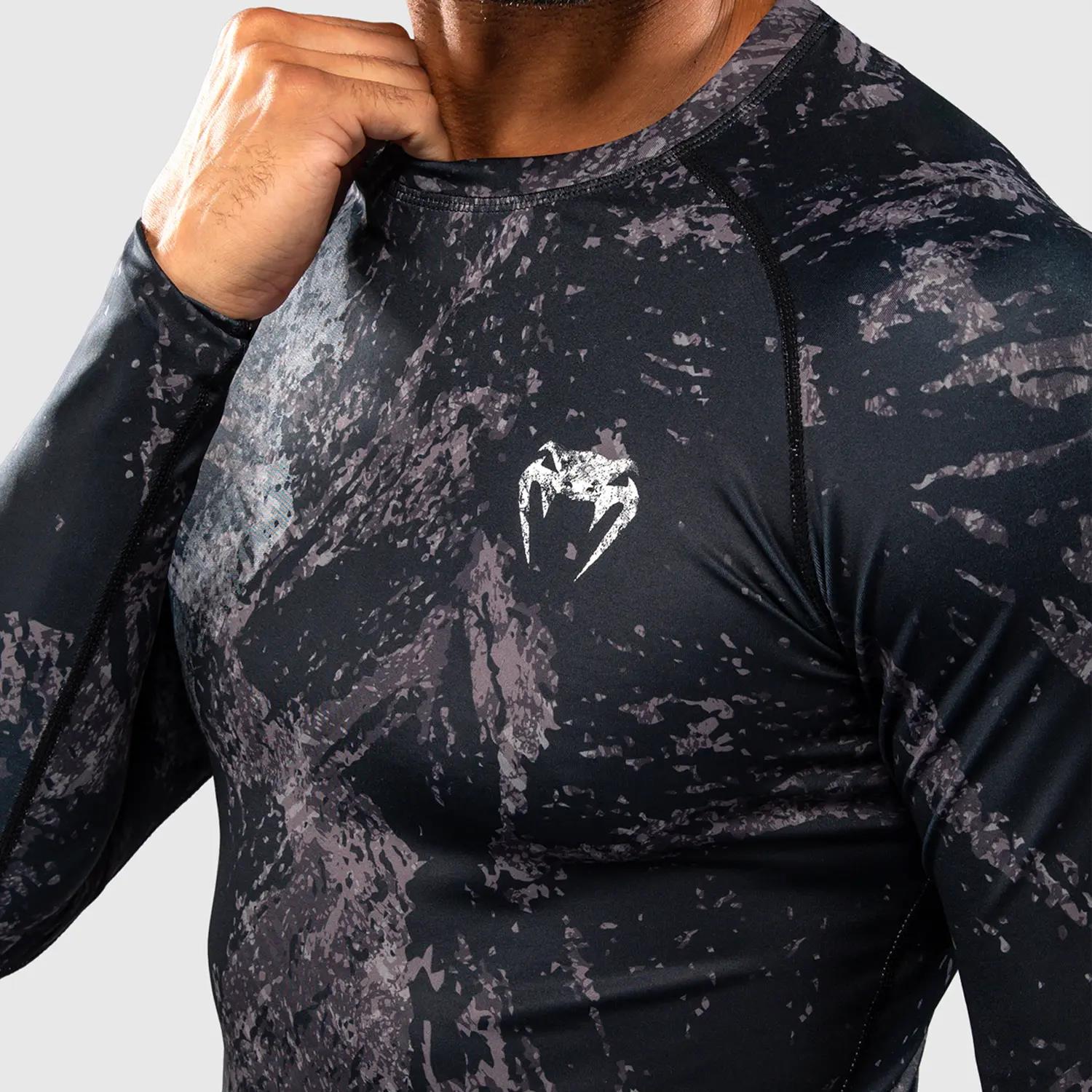 VENUM Rashguard, L/S, Rage & Workout, black-grey, S