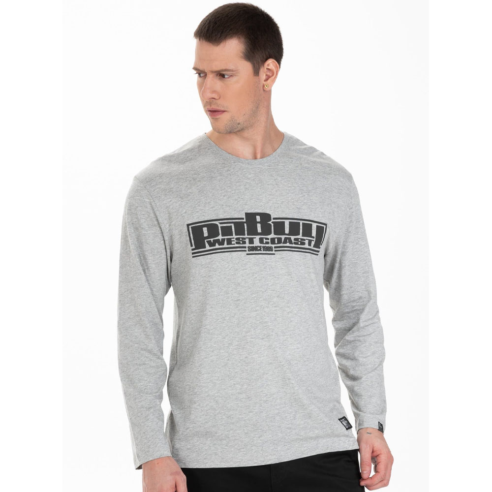 Pit Bull West Coast T-Shirt, L/S, Classic Boxing ,grey