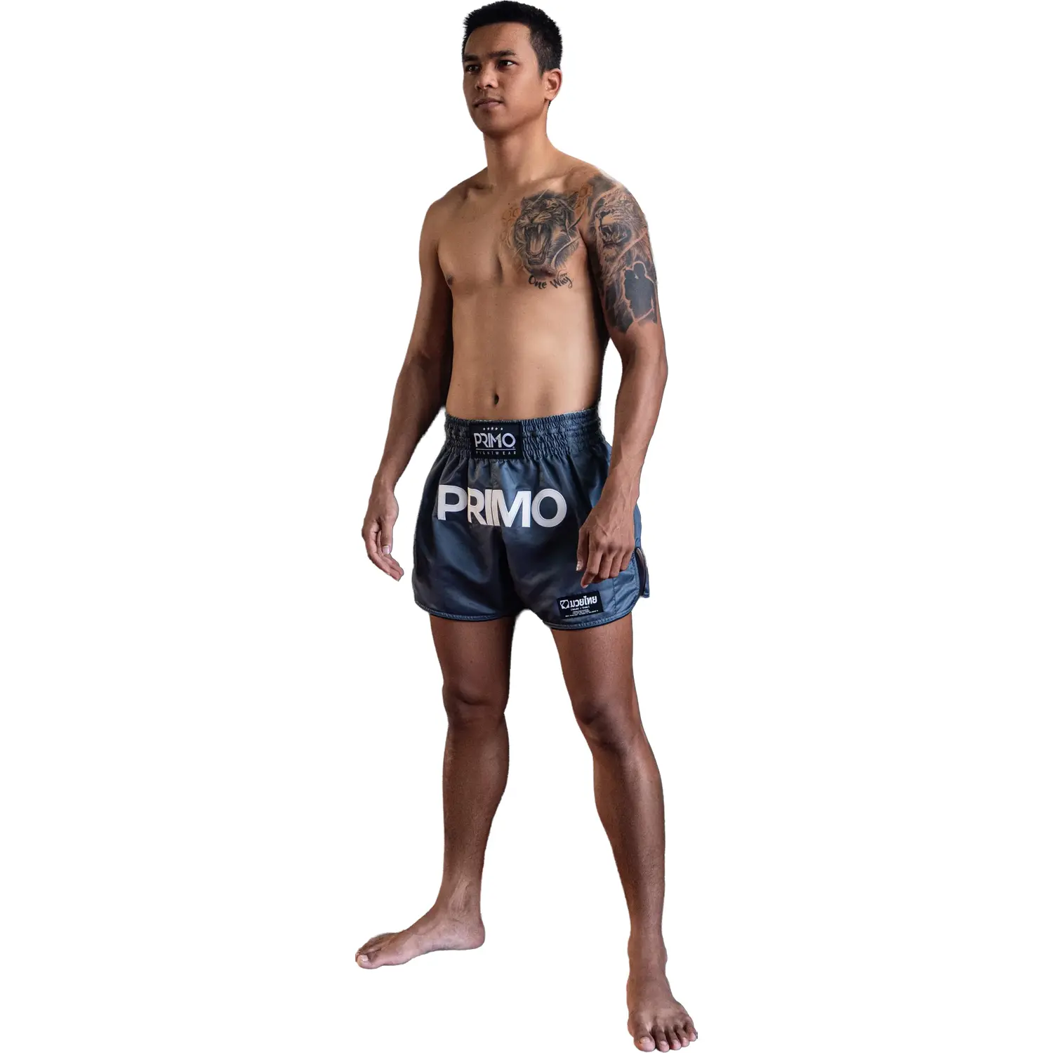 PRIMO Muay Thai Shorts, Mamba, grey, S