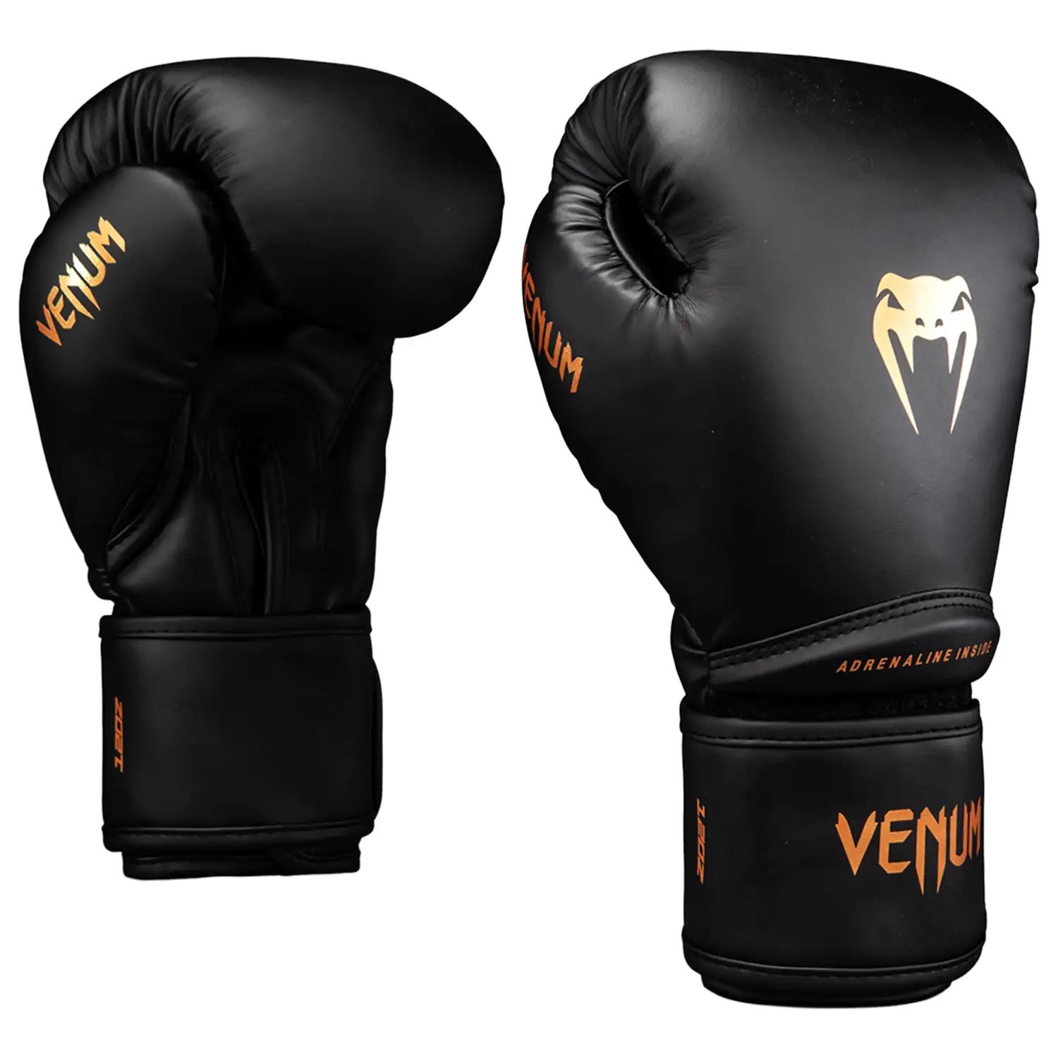 VENUM Boxing Gloves, Contender, 1.5, black-gold, 12 Oz