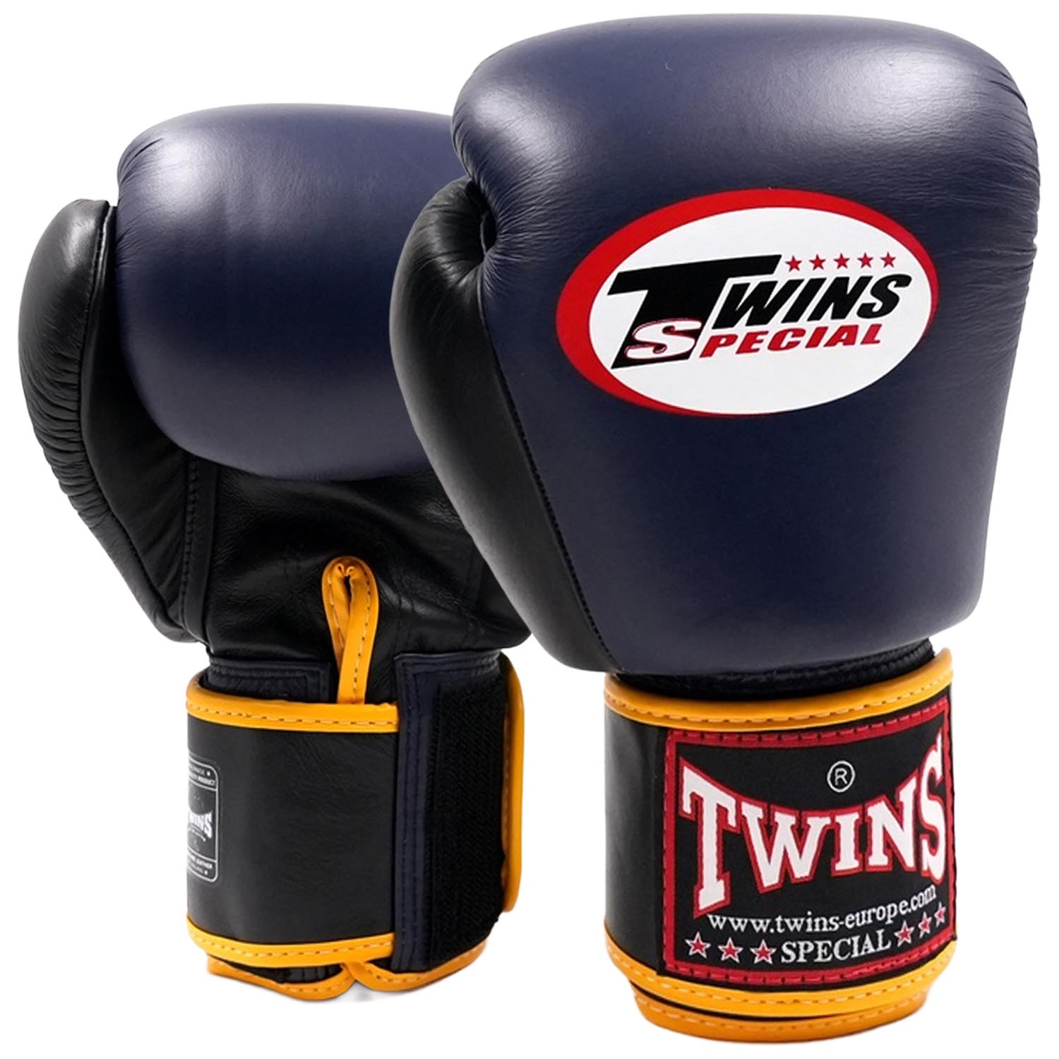 TWINS Special Boxing Gloves, BGVL-4, black-blue-gold, 16 Oz