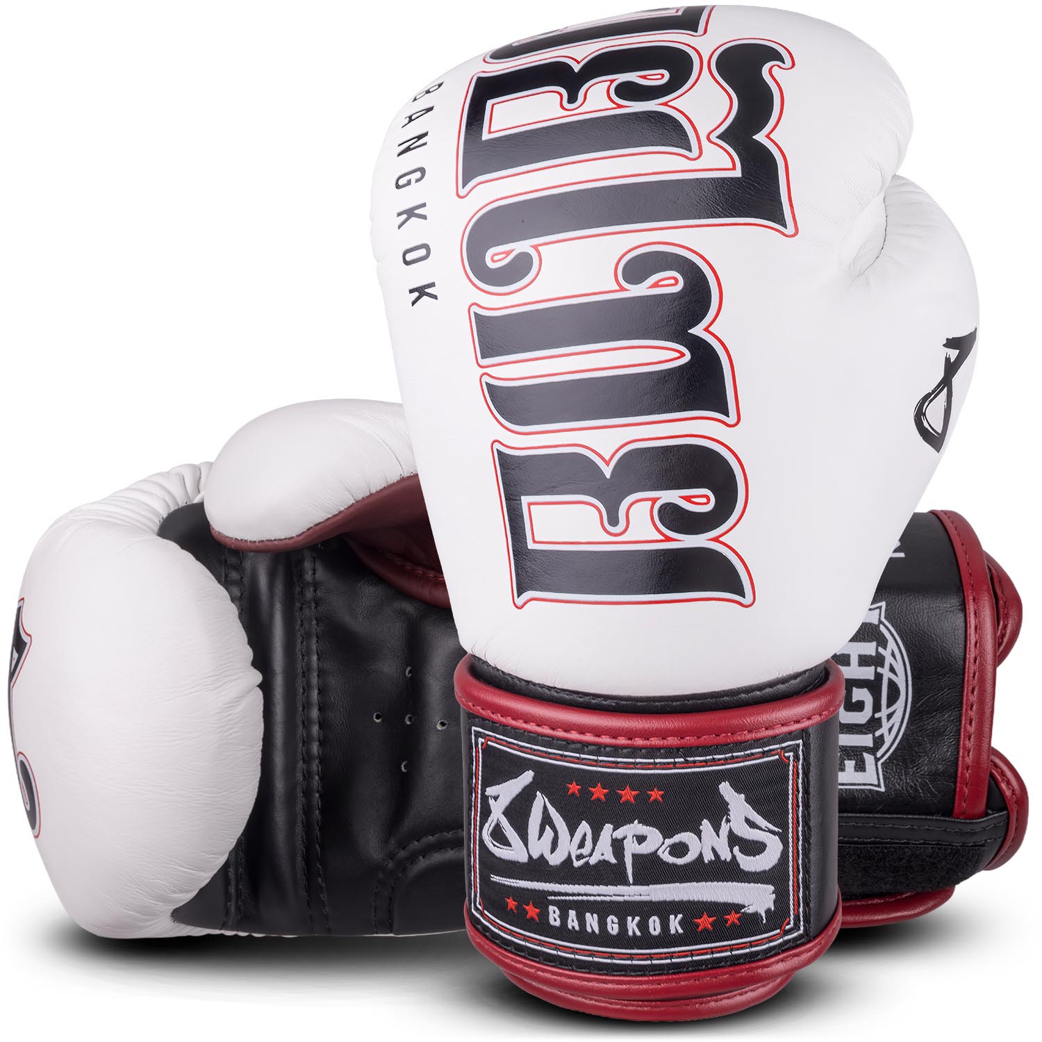 8 WEAPONS Boxing Gloves, Bangkok, white-black, 16 Oz