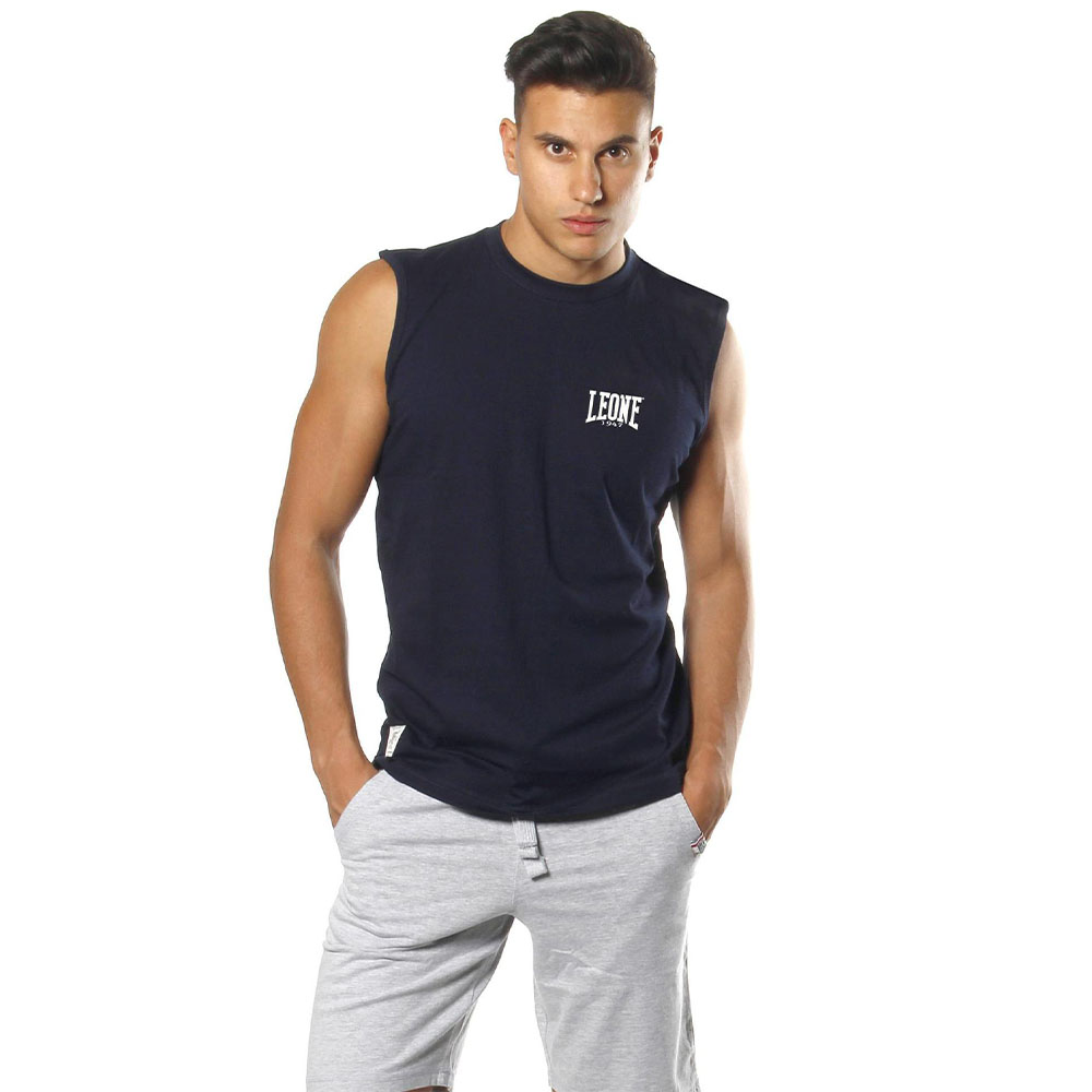 LEONE Shirt, sleeveless Basic, navy