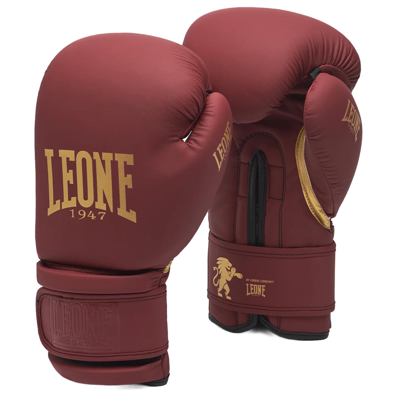 LEONE Boxing Gloves, Black & Gold, GN059D, wine red, 10 Oz