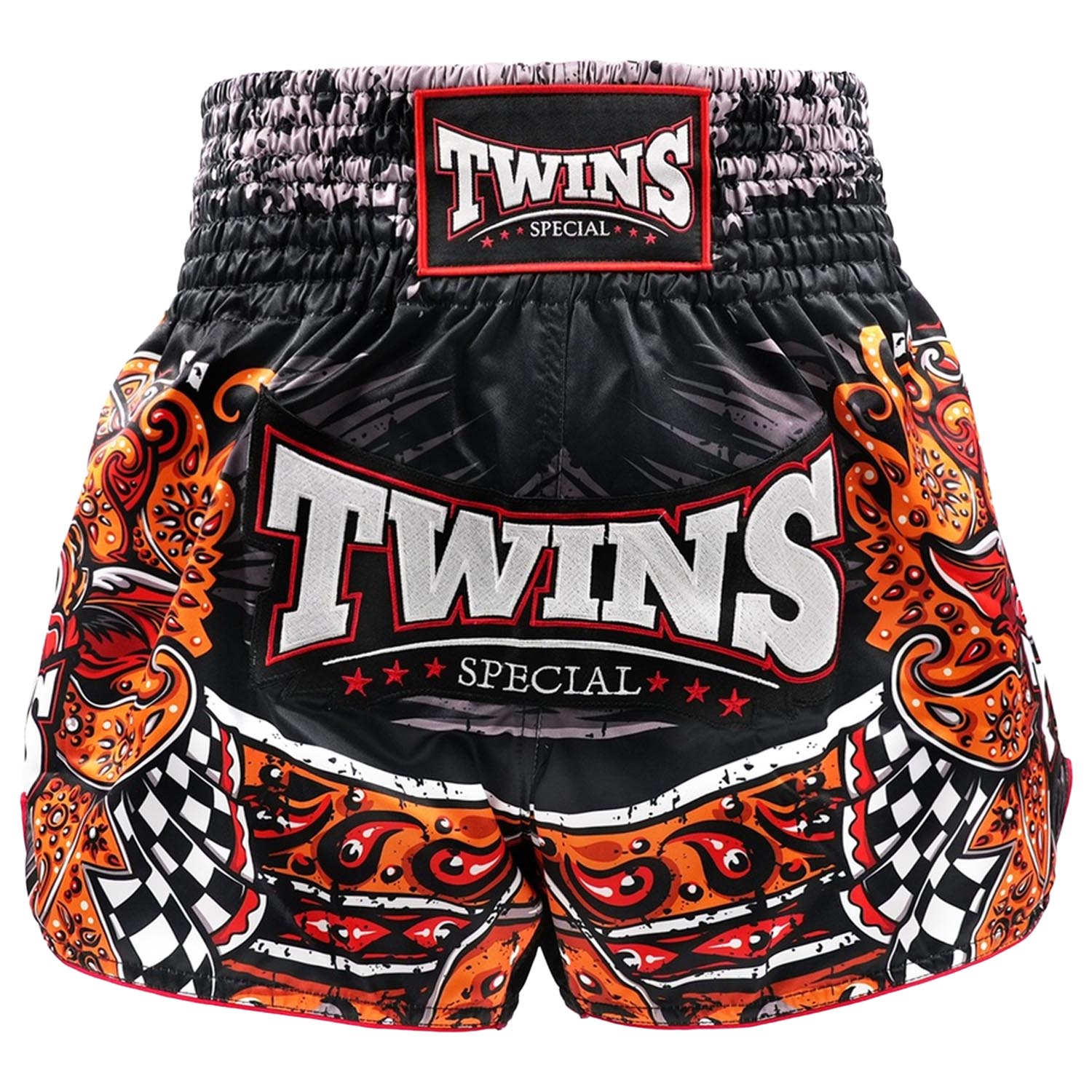 TWINS Special Muay Thai Shorts, Barong, black-orange, XL