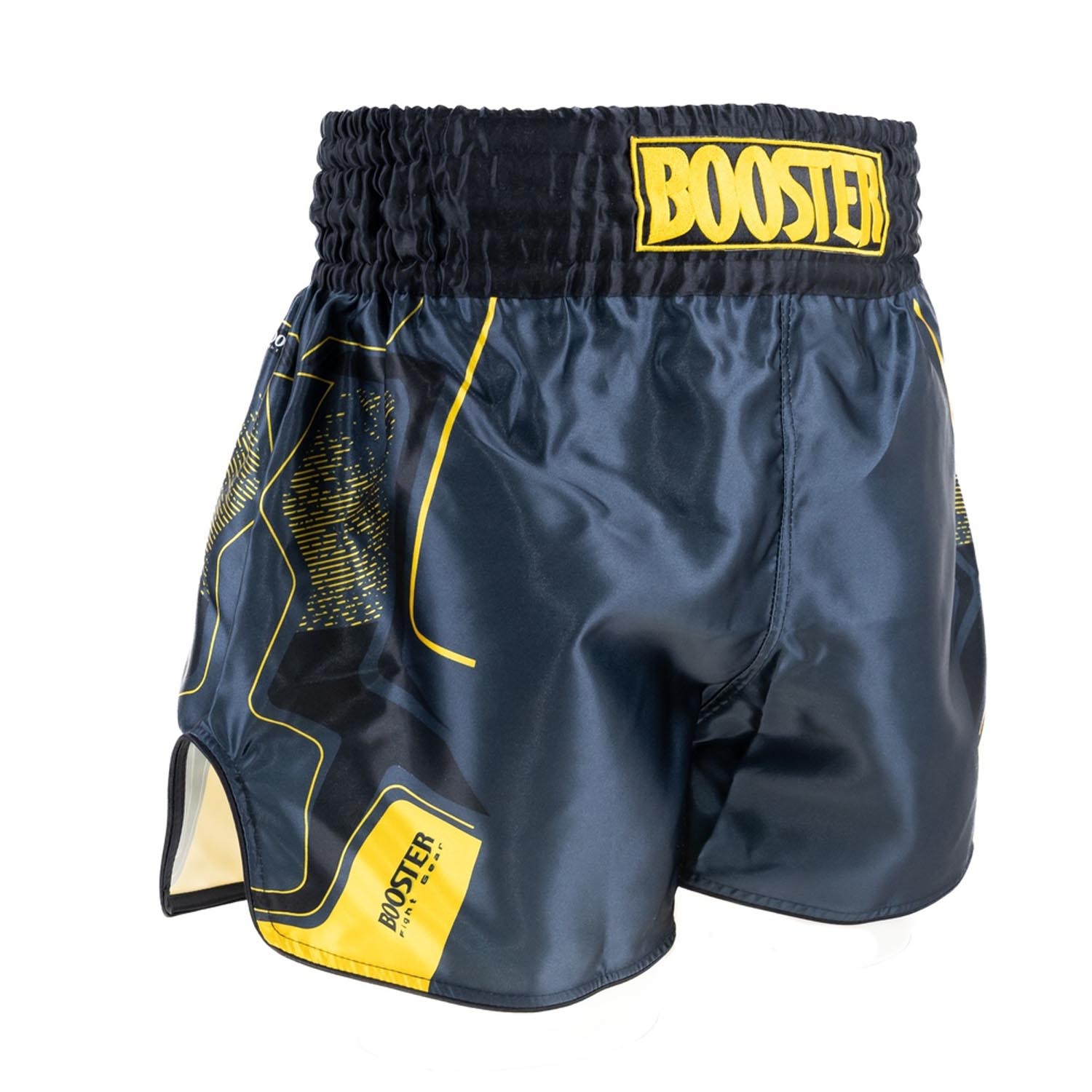 Booster Muay Thai Shorts, Ignite 1, black-yellow, XXL
