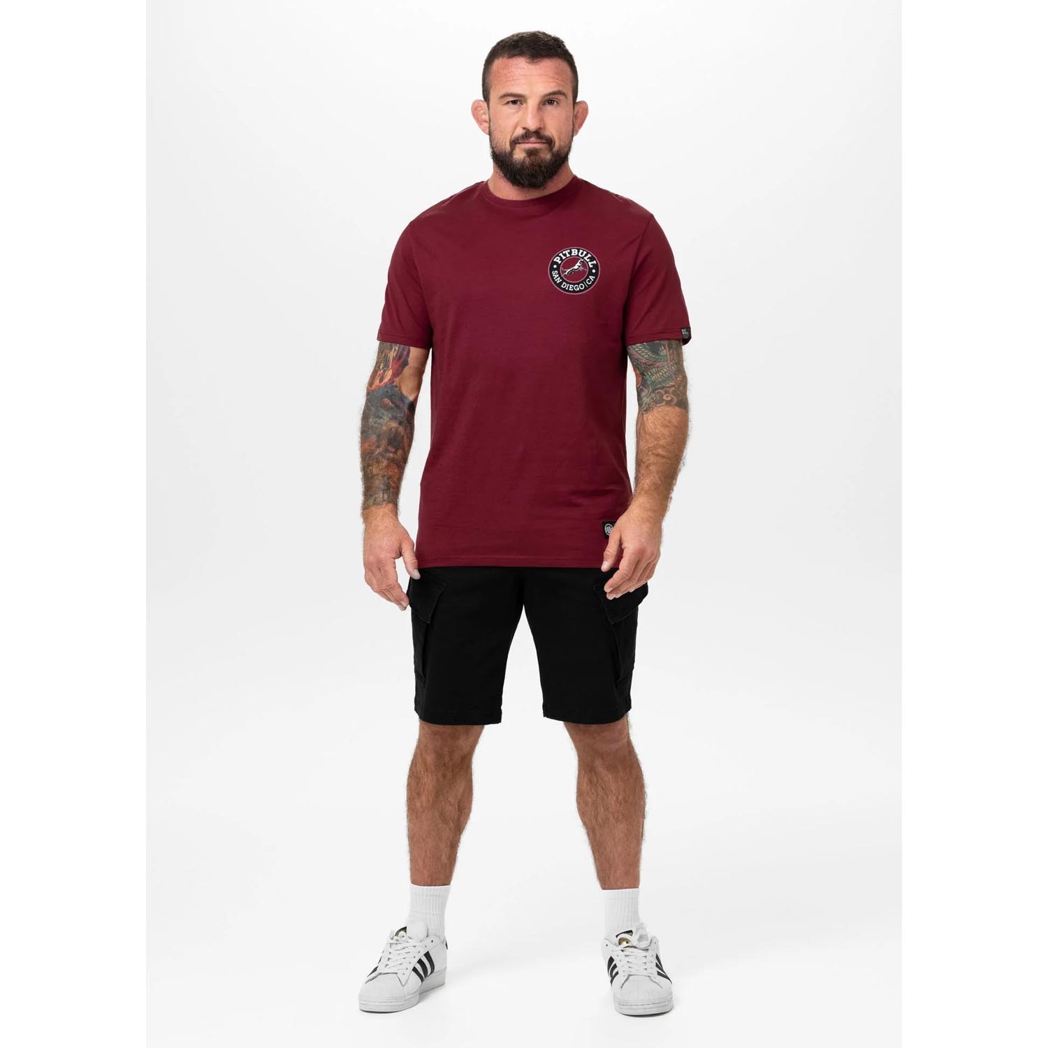 Pit Bull West Coast, T-Shirt, San Diego CA BLACK, black-wine red, XXXL