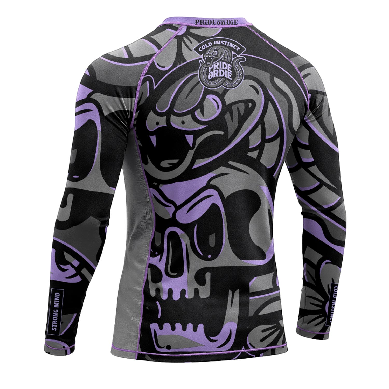 PRiDEorDiE Rashguard, L/S, Cold Instinct, grey-purple, XXL