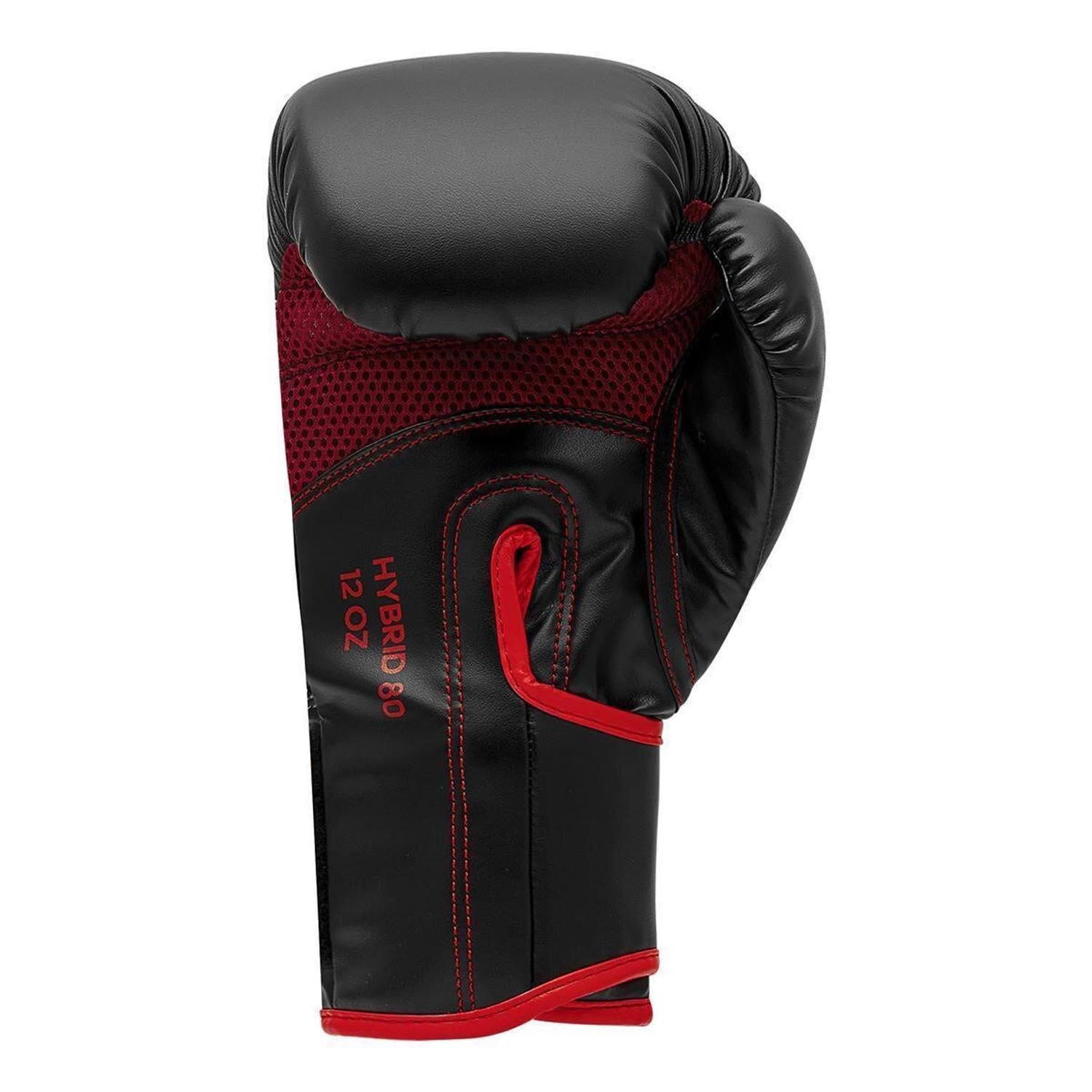 adidas Boxing Gloves, Hybrid, 80, black-red, 16 Oz
