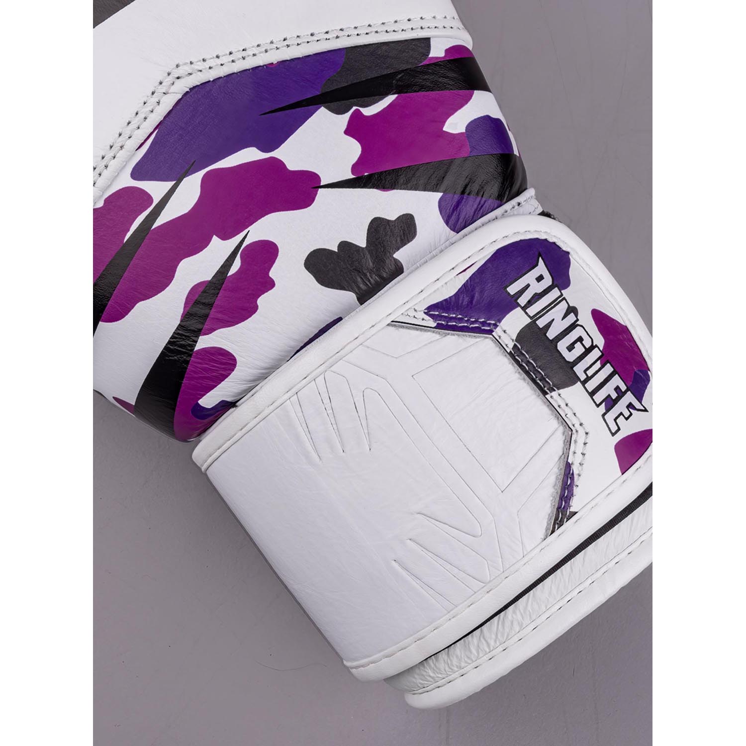 RINGLIFE Boxing Gloves, Unit, white-purple-camo 16 Oz