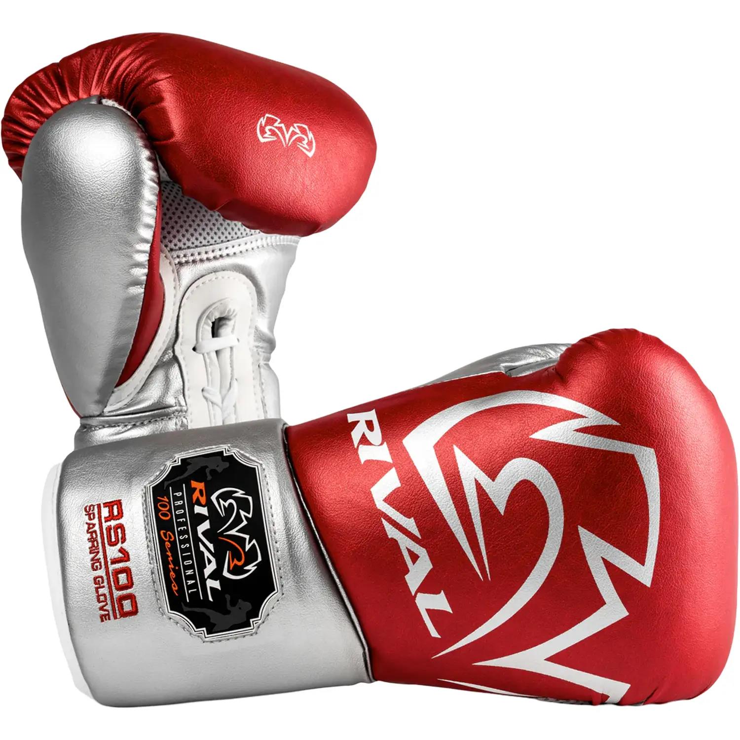 Rival Boxing Gloves, RS100, Professional, red-silver, 16 Oz