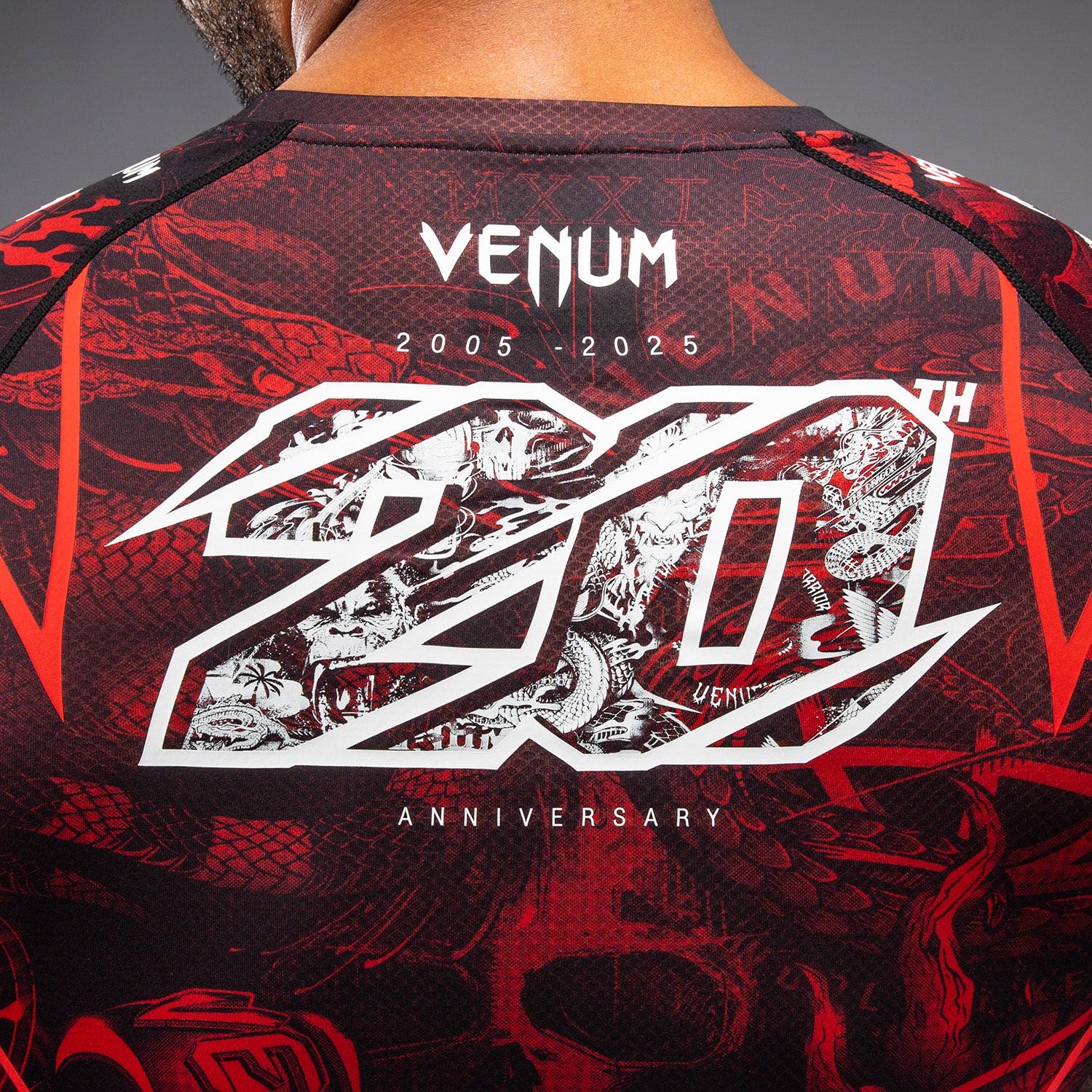 VENUM Rashguard, S/S, 20Th Anniversary, black-red, L