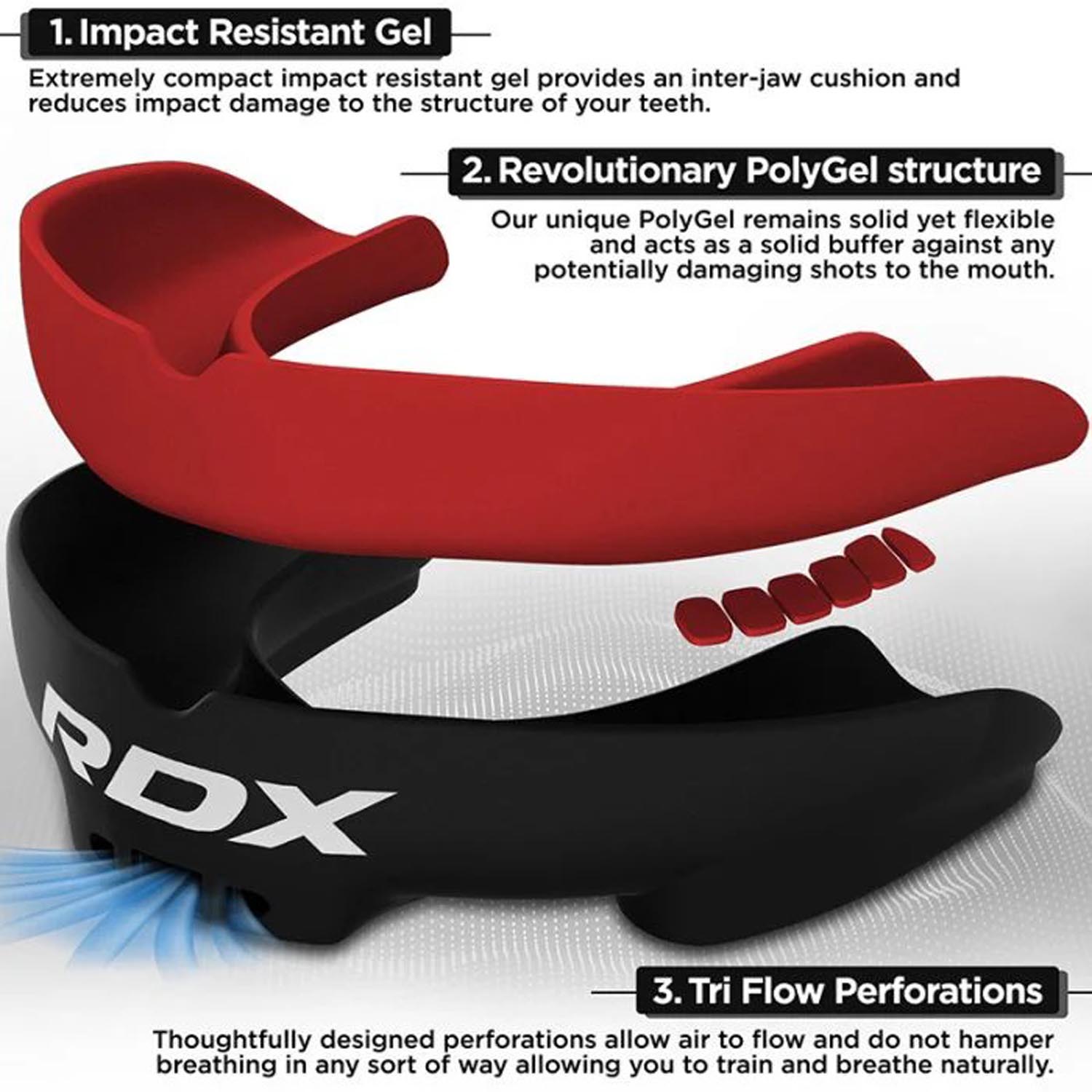 RDX Mouth Guard, Kids, 3W, black-red