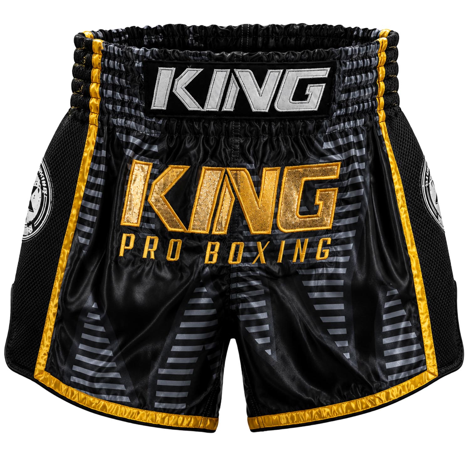 KING PRO BOXING, Muay Thai Shorts, Stadium 1, black-gold, XL