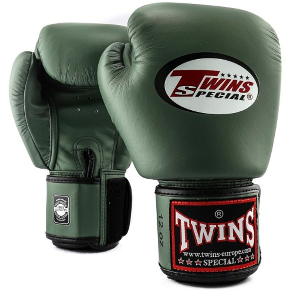 TWINS Special Boxing Gloves, Leather BGVL-3, military, 10 Oz