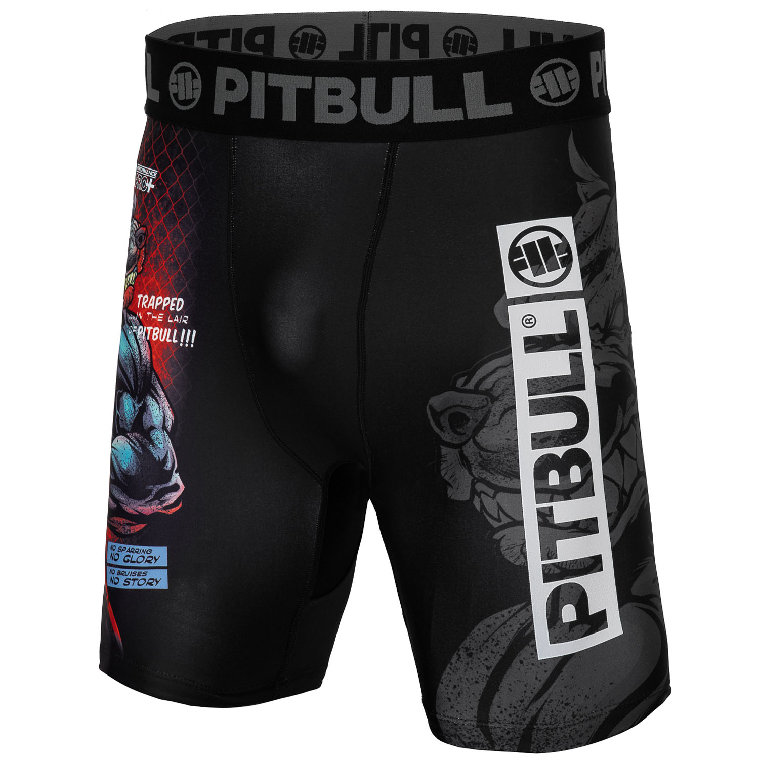Pit Bull West Coast Compression Shorts, Masters Of MMA, schwarz