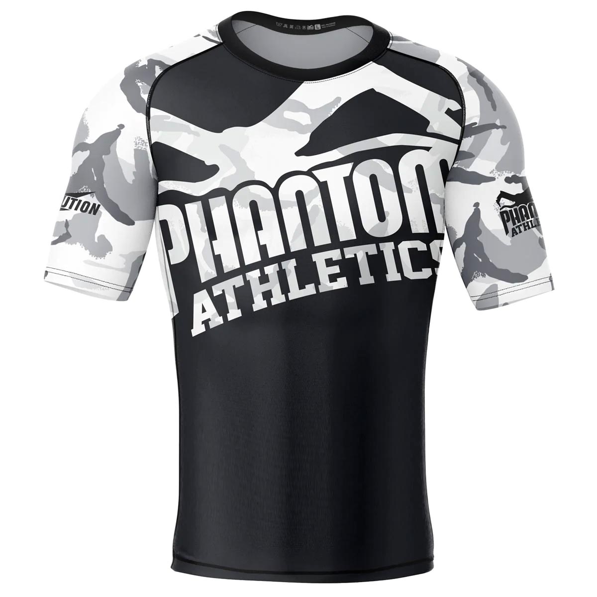 Phantom Athletics Rashguard, S/S, Warfare, schwarz-camo, XXL