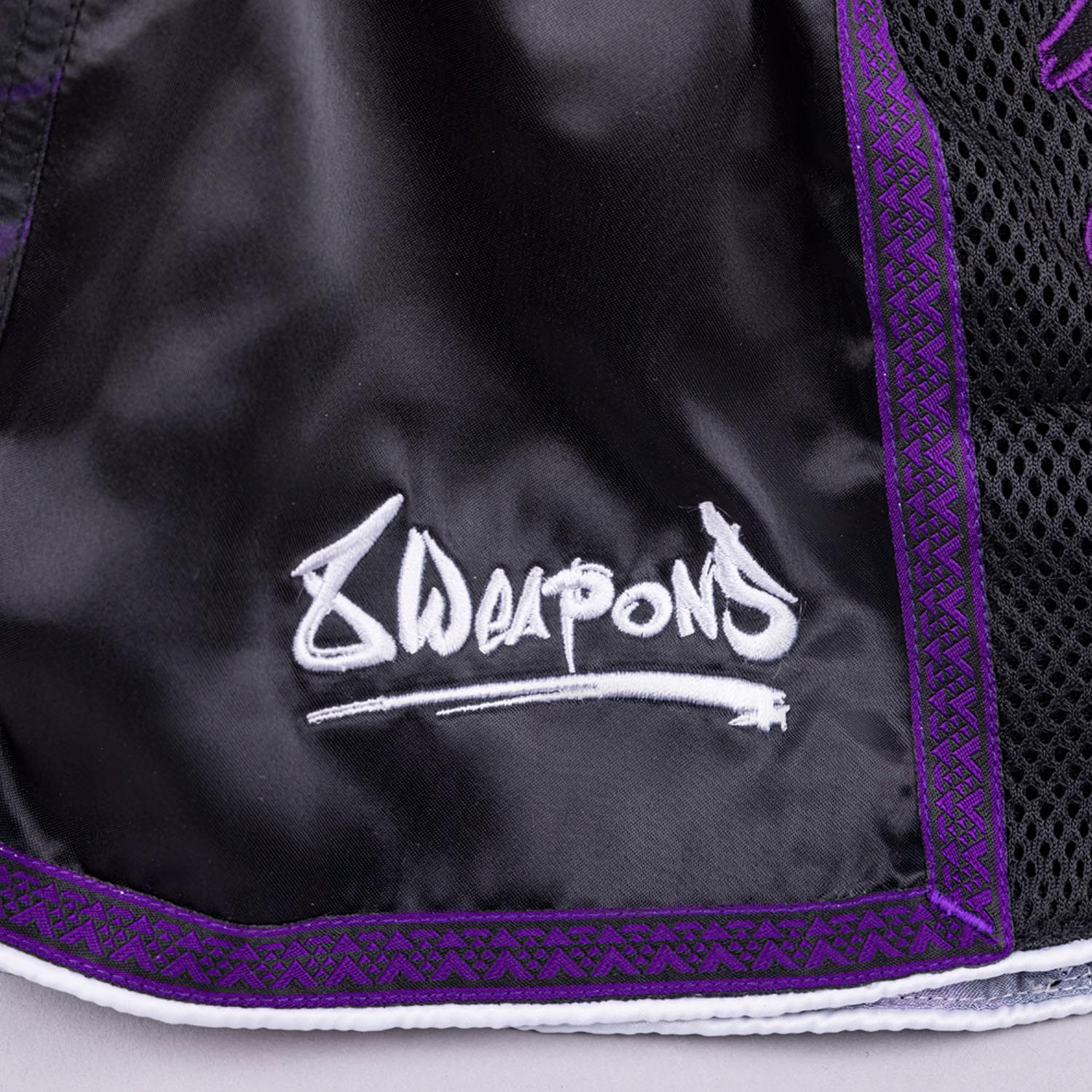 8 WEAPONS Muay Thai Shorts, Kids, Beastial Panther, black-purple, 8-10 Y