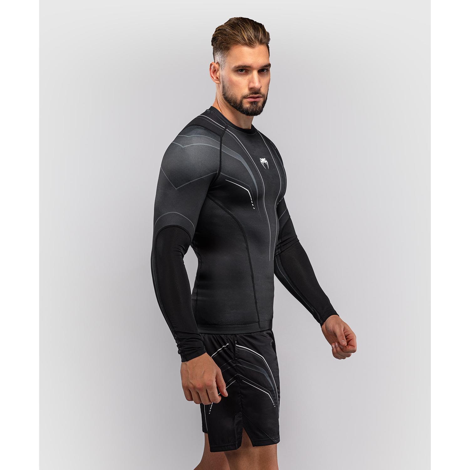 VENUM Rashguard, L/S, Streamline, black-white, S