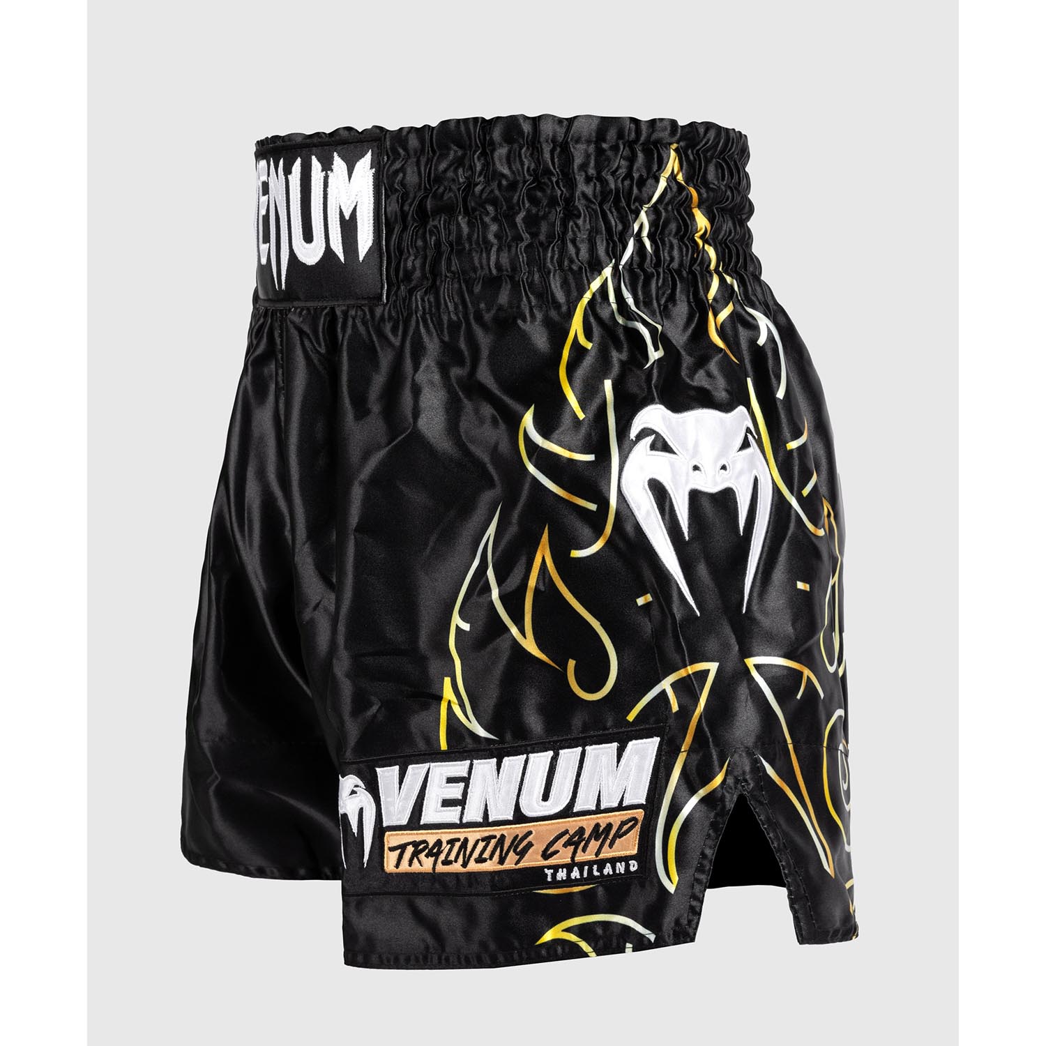 VENUM Muay Thai Shorts, VTC, Flames, black-gold, M