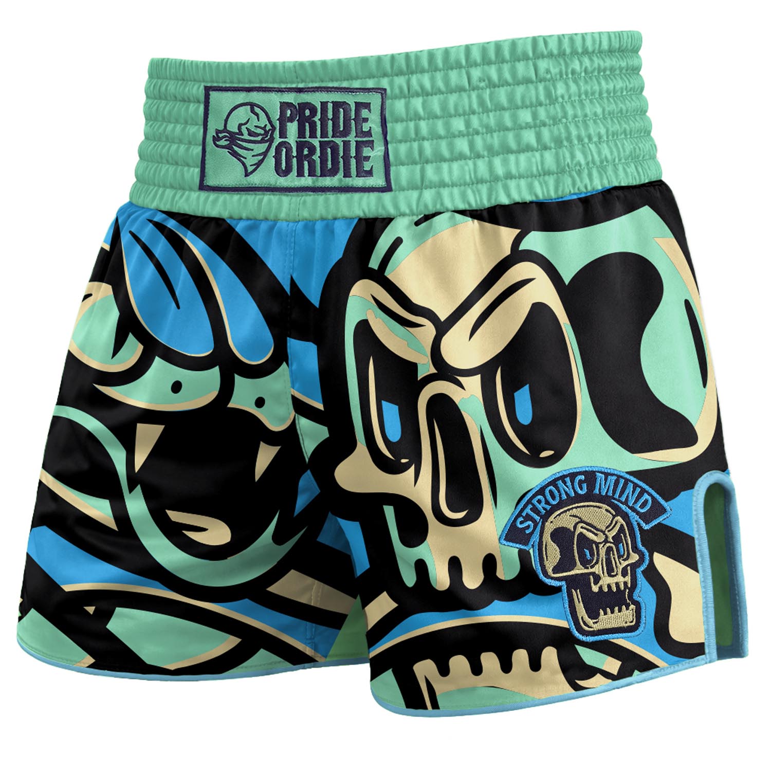 PRiDEorDiE Muay Thai Shorts, Cold Instinct, green-black, XXL