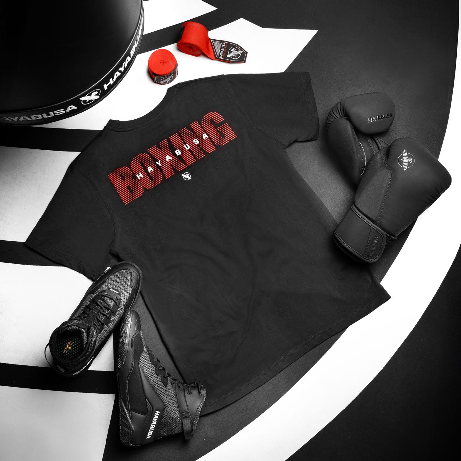 Hayabusa T-Shirt, Discipline Boxing, black-red, XXL