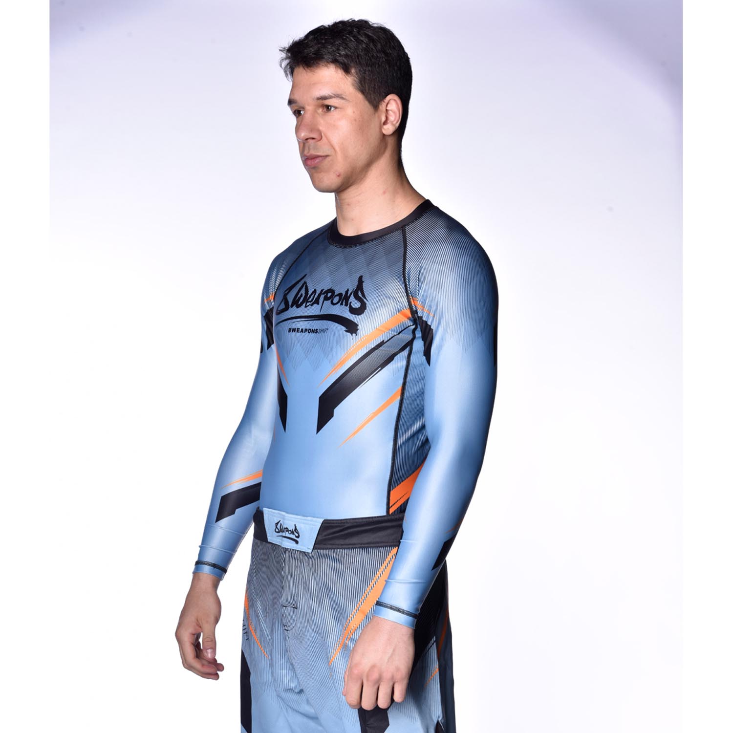 8 WEAPONS Rashguard, L/S, Shift, ice-grey-orange, XXL