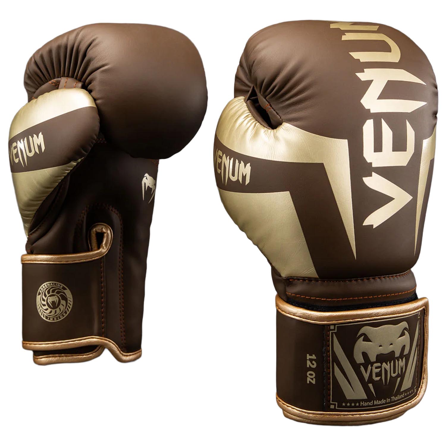 VENUM Boxing Gloves, Elite, brown-gold, 16 Oz