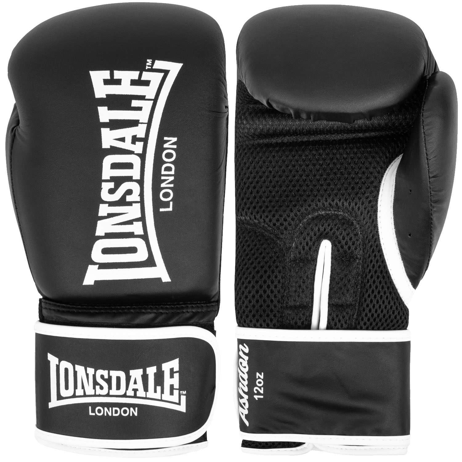 Lonsdale Boxing Gloves, Ashdon, black-white, 12 Oz