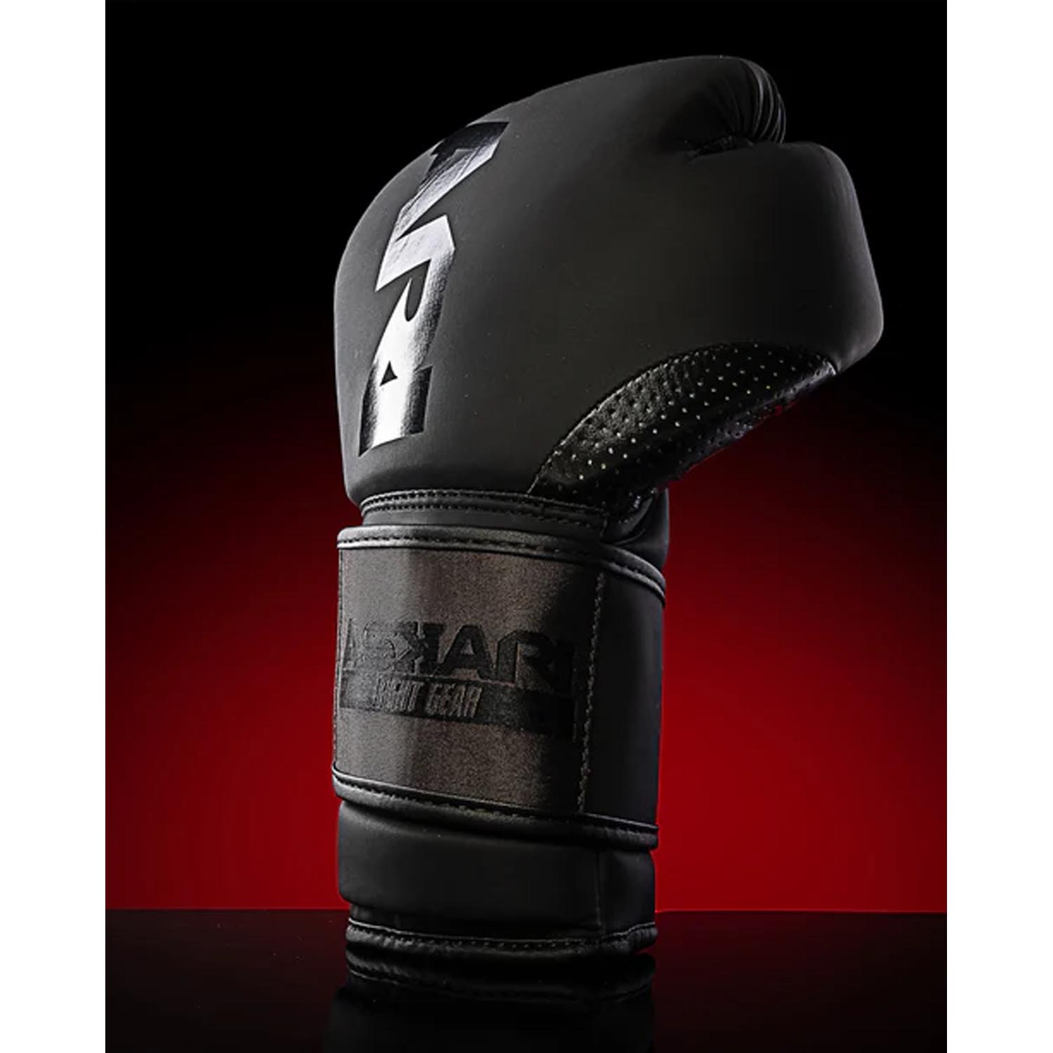 ASKARI Boxing Gloves, Black Sensation, black-white, 16 Oz