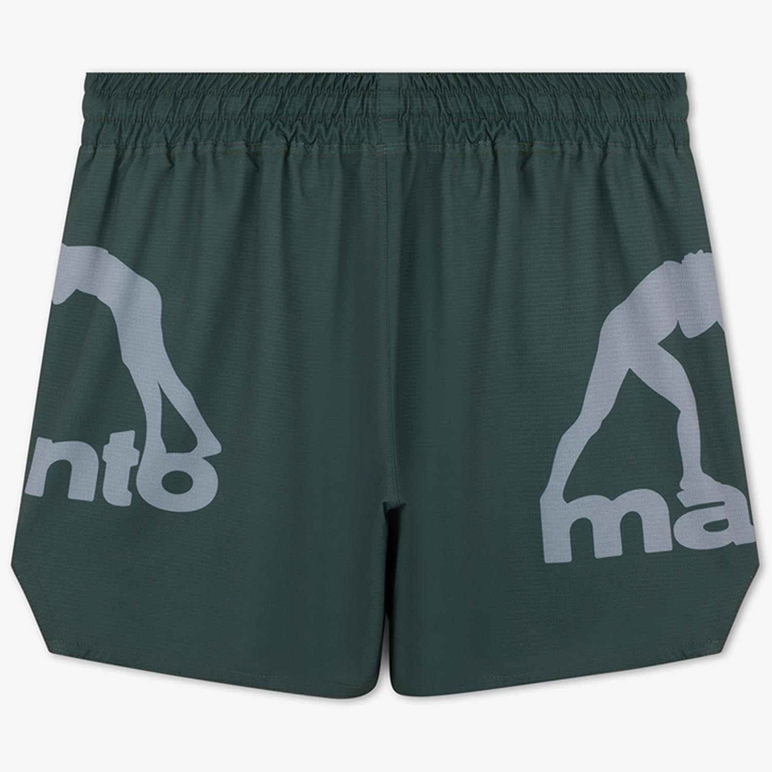 MANTO MMA Fight Shorts, Logo Dual, green-grey, XXL