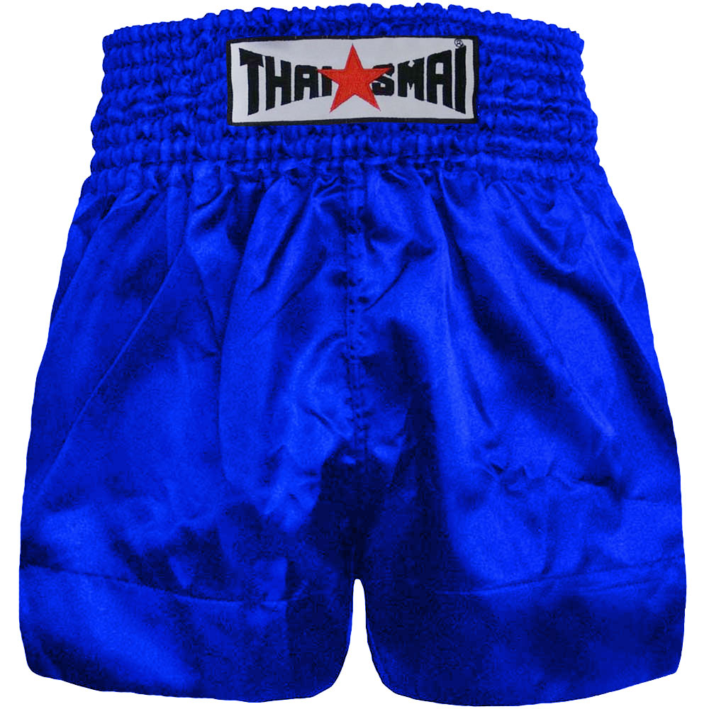 THAISMAI Muay Thai Shorts, Satin, blau