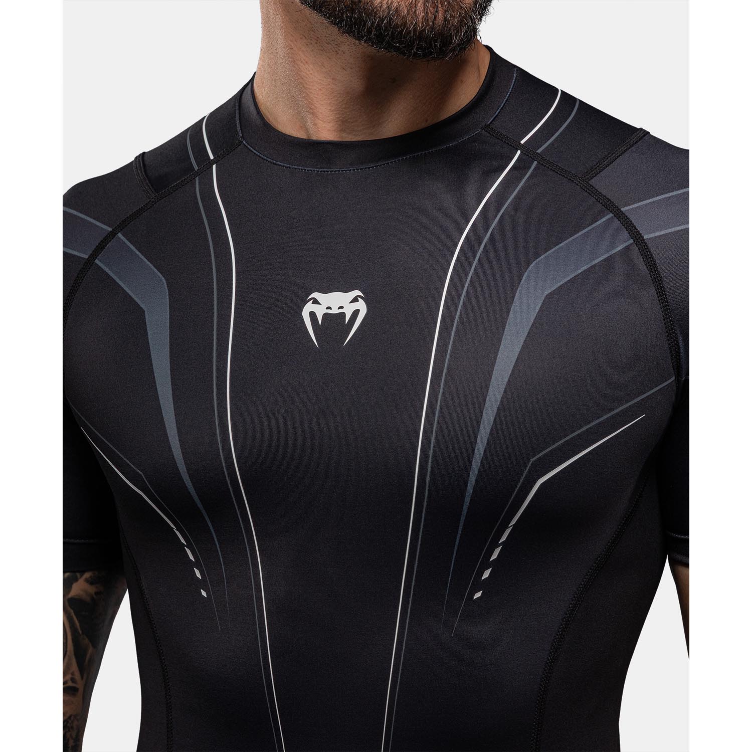 VENUM Rashguard, S/S, Streamline, black-white, XXL