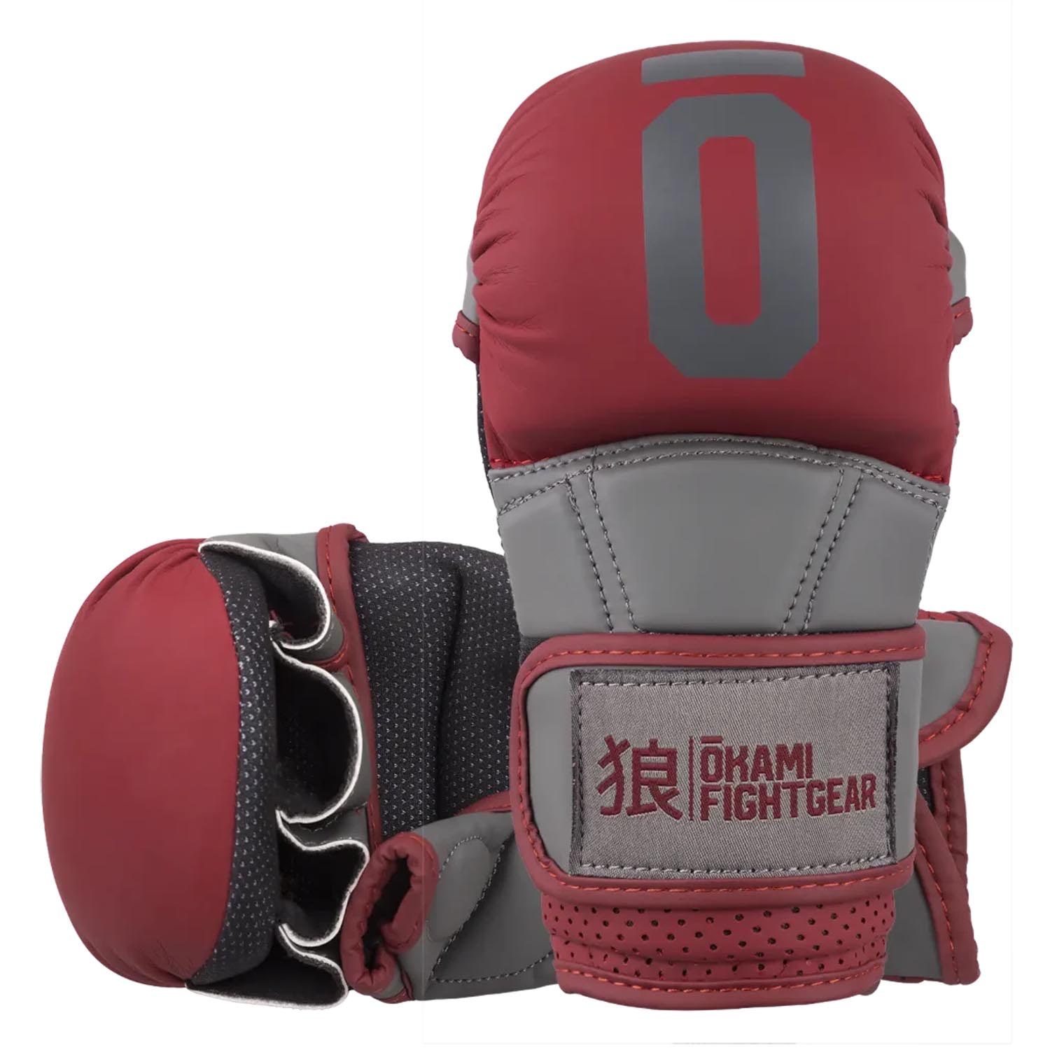OKAMI MMA Sparring Gloves, Unity, red-grey, XXL