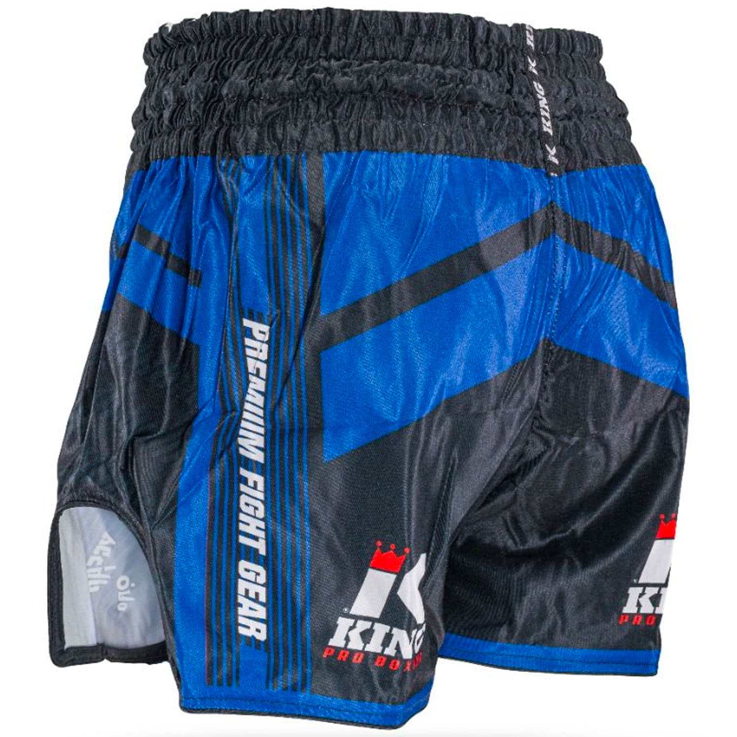 KING PRO Boxing Muay Thai Shorts, Endurance 5, black-blue, XXL