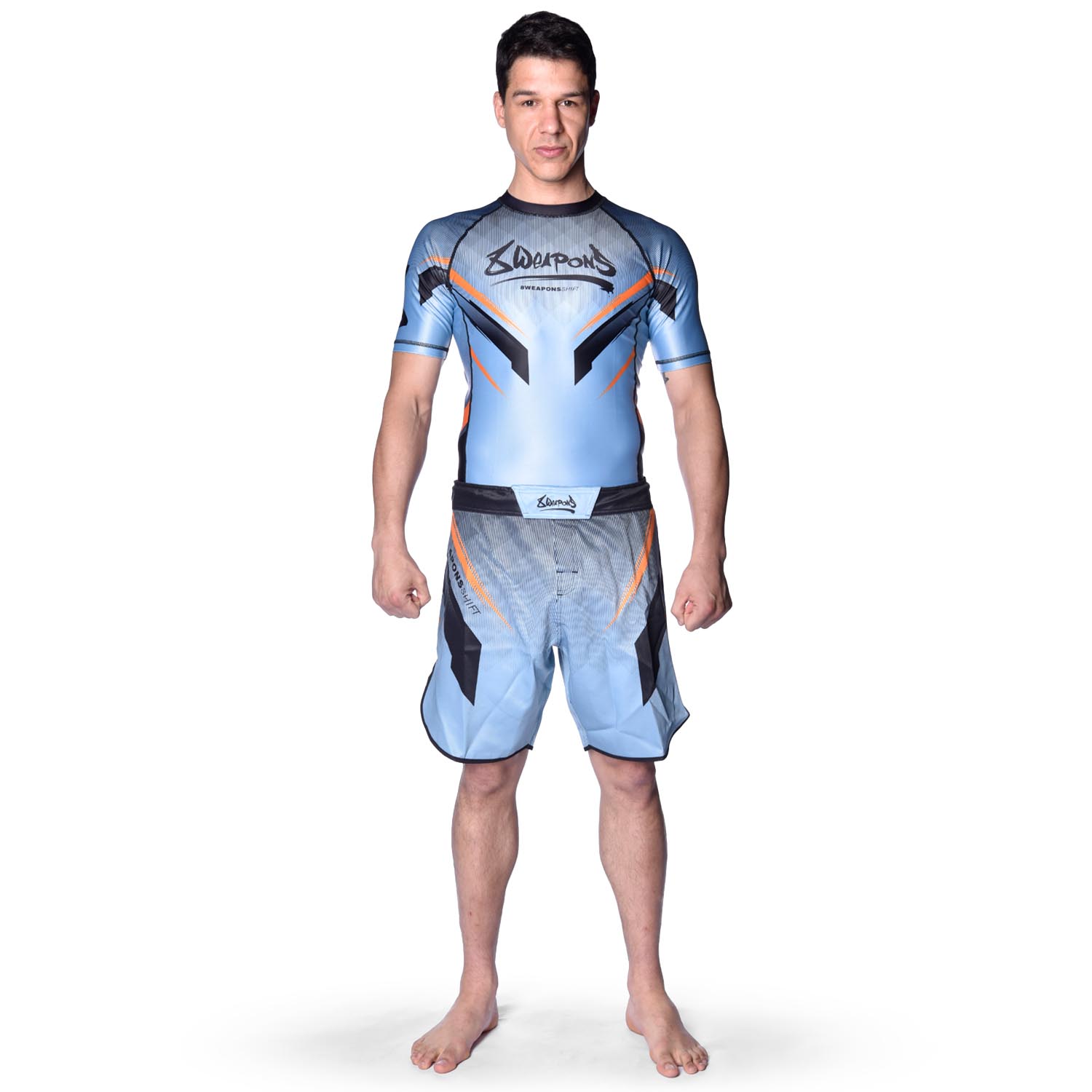 8 WEAPONS Rashguard, L/S, Shift, ice-grey-orange, XXL