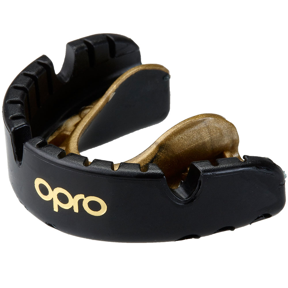 OPRO Mundschutz, Gold, für Zahnspangenträger, schwarz