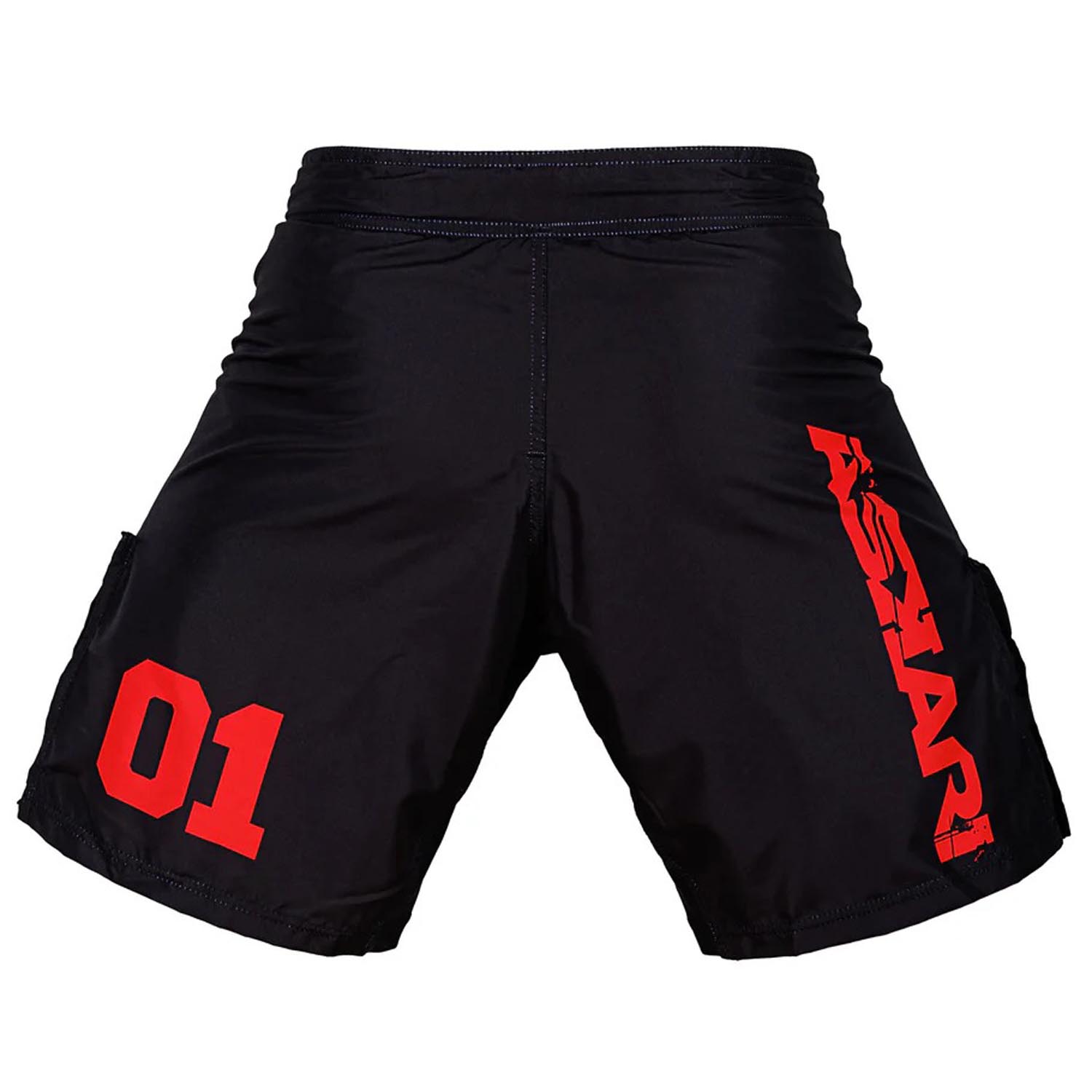 ASKARI MMA Fight Shorts, #01, black-red, S