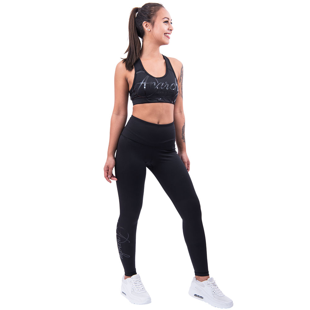 Anarchy Apparel Sports Bra, Stealth, schwarz, XS