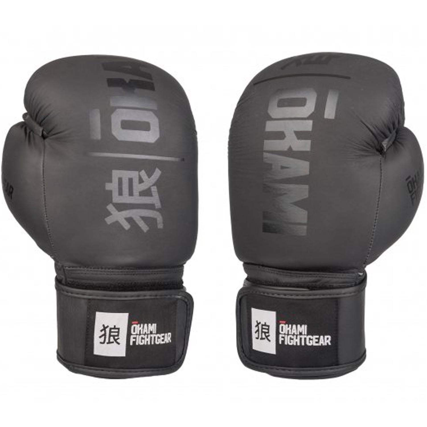 OKAMI Boxing Gloves, Hi Pro, black-black, 16 Oz