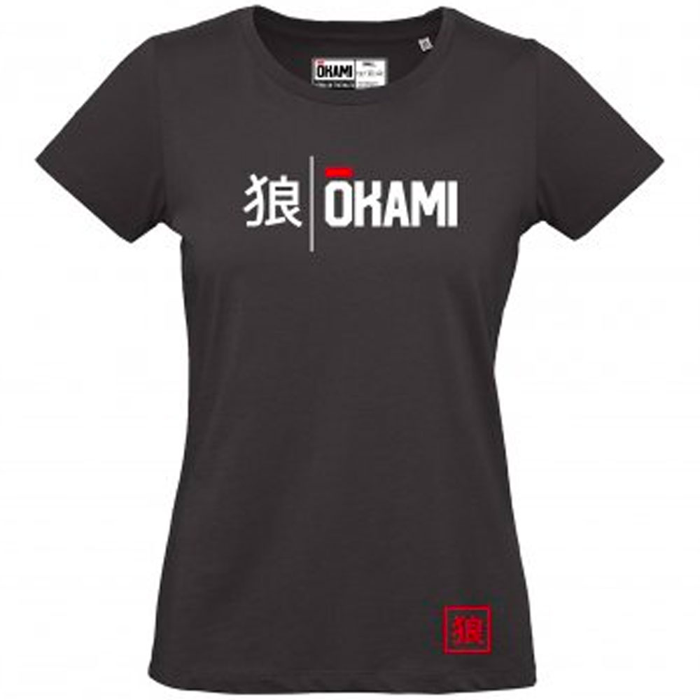 OKAMI T-Shirt, Damen, Kanji, schwarz