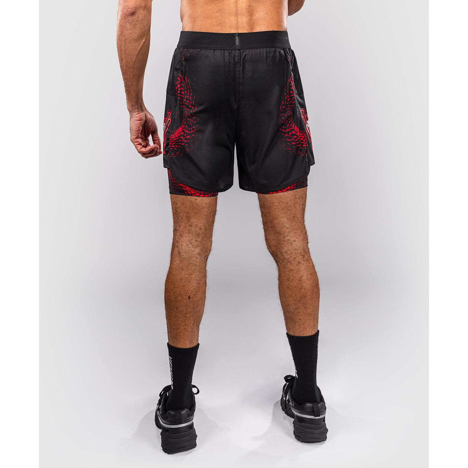 VENUM Training Shorts, Matupa, black-red-silver, L