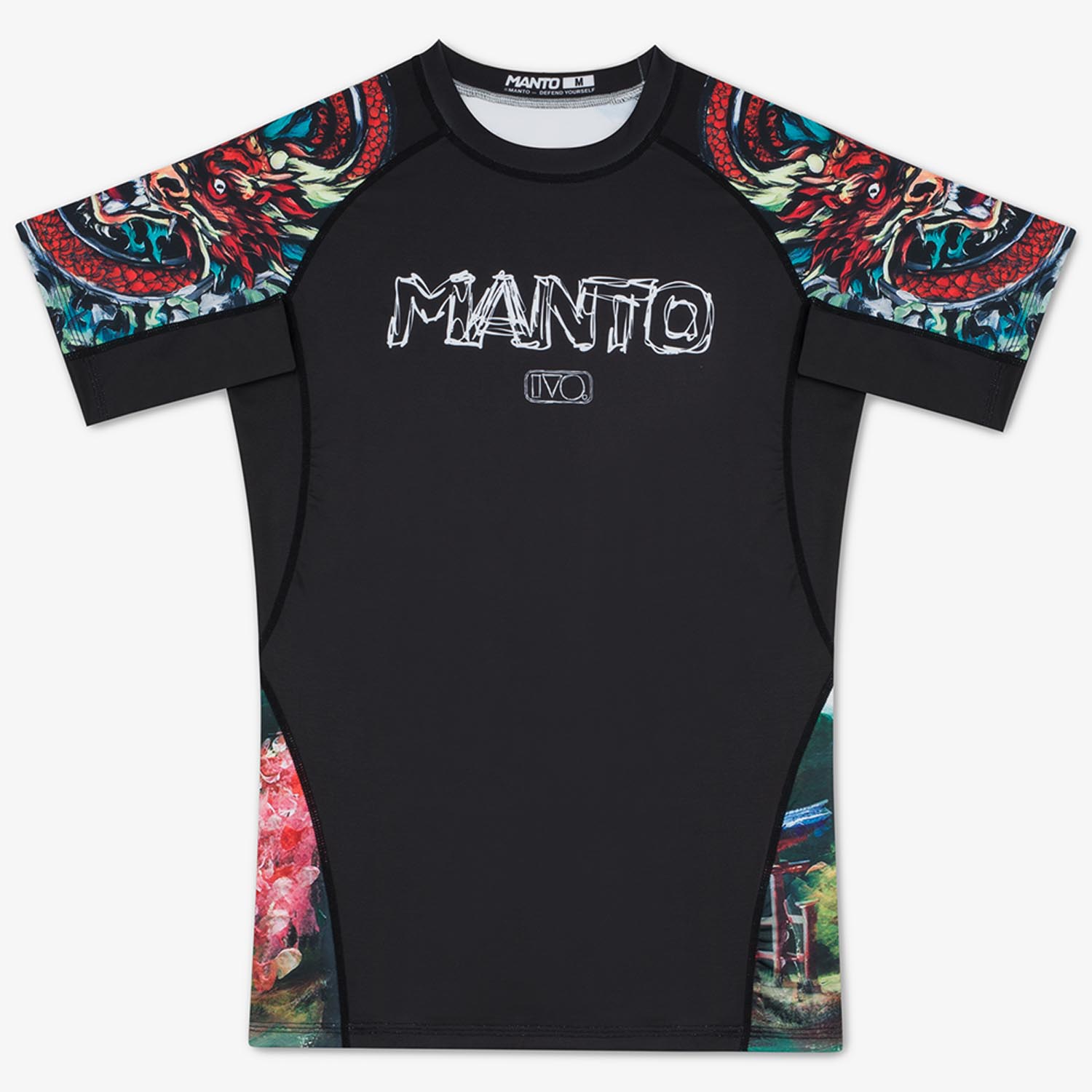 MANTO Rashguard, S/S, Ivo, black, XXL